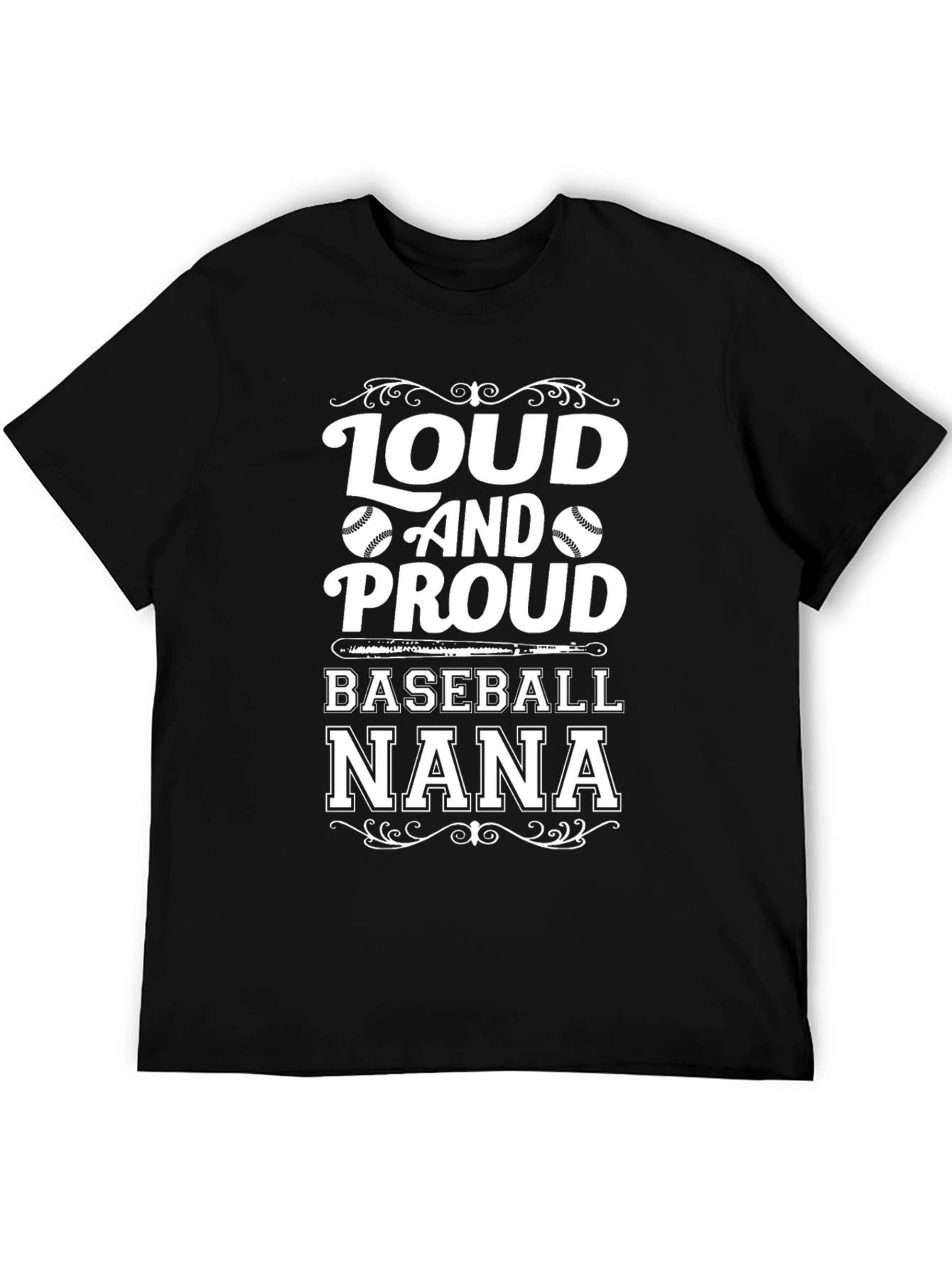 Black Loud and Proud Baseball Nana T-Shirt view 5