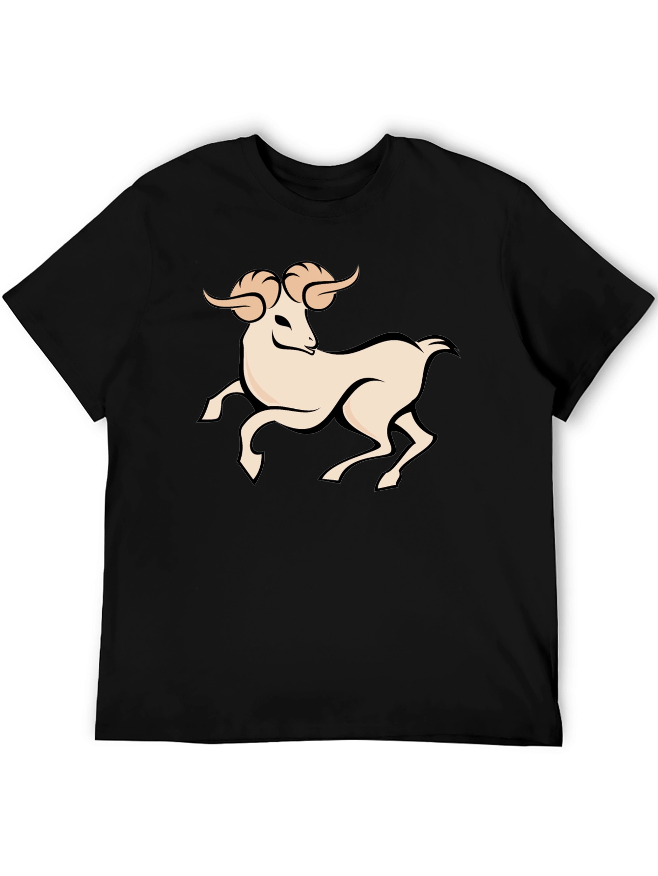 Black Black Graphic Tee - Aries Zodiac Ram Design view 5