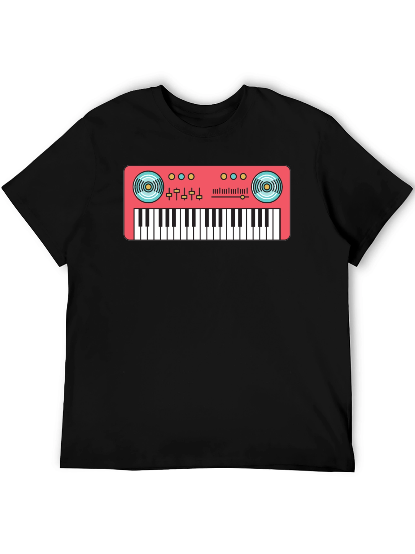 Black Synth Graphic T-Shirt - Retro Music Tee view 5