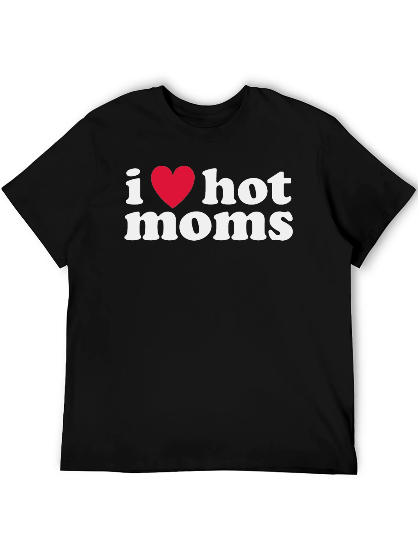 Black I Heart Hot Moms Graphic Tee - Black view 5