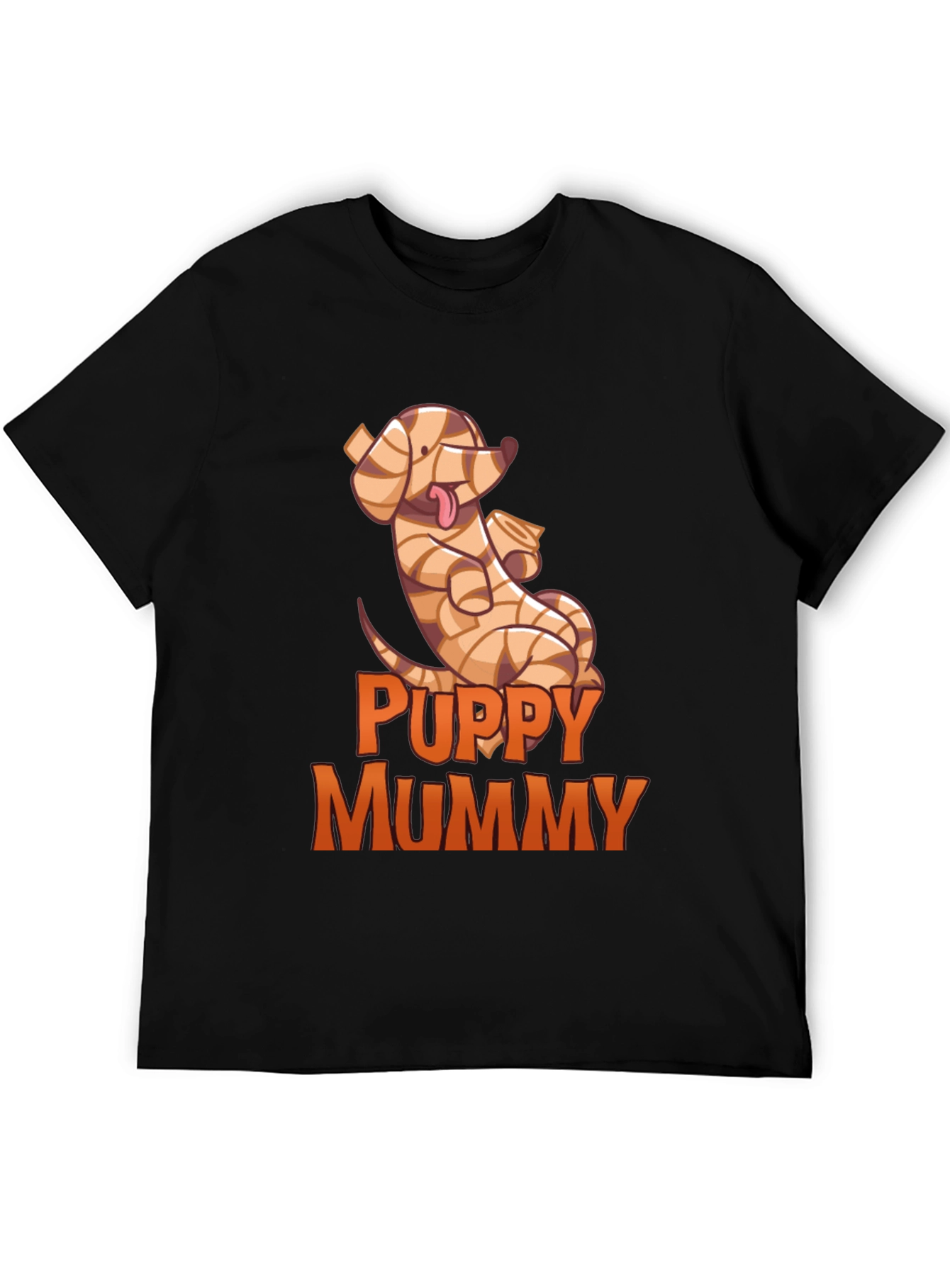 Black Puppy Mummy T-Shirt - Funny Halloween Dog Tee view 5