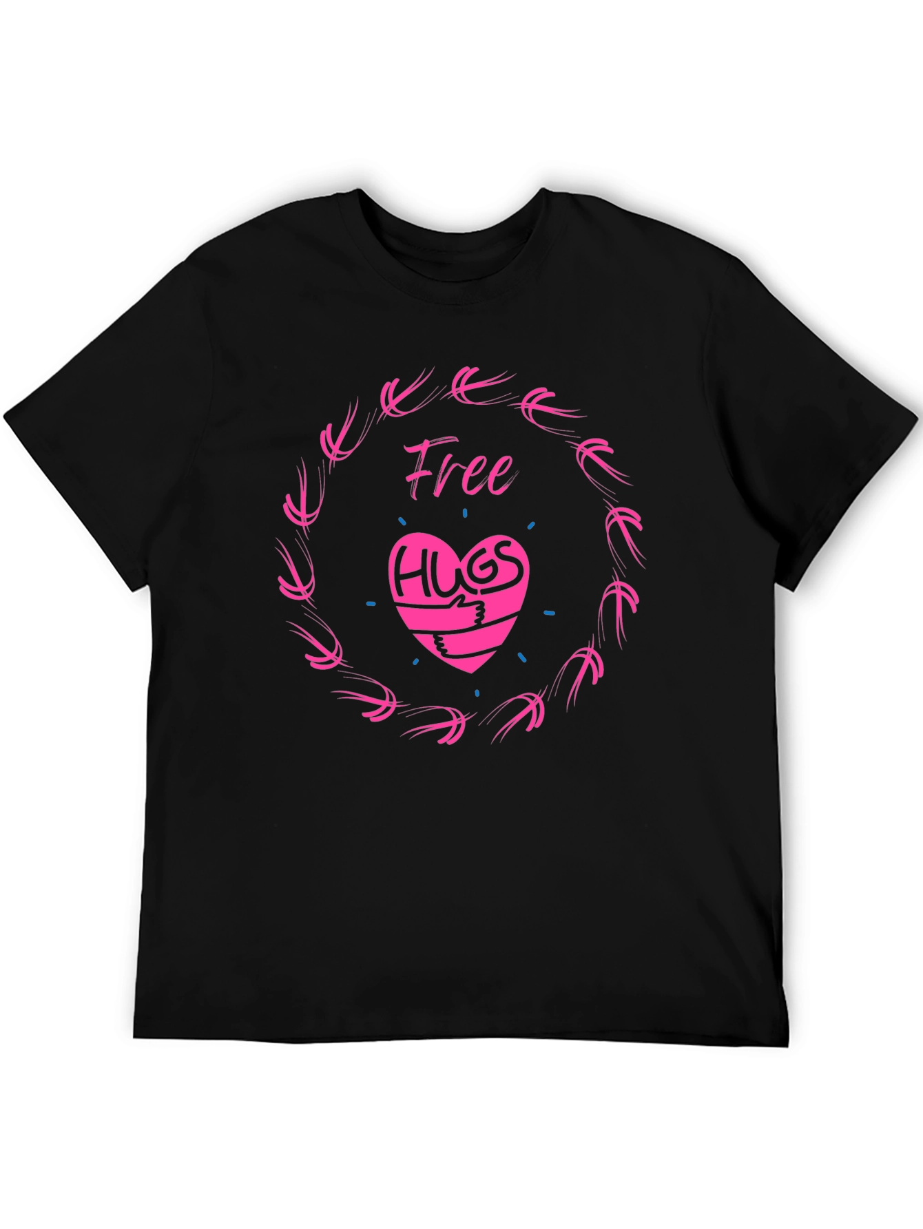 Black Free Hugs Graphic Tee - Comfort & Style view 5
