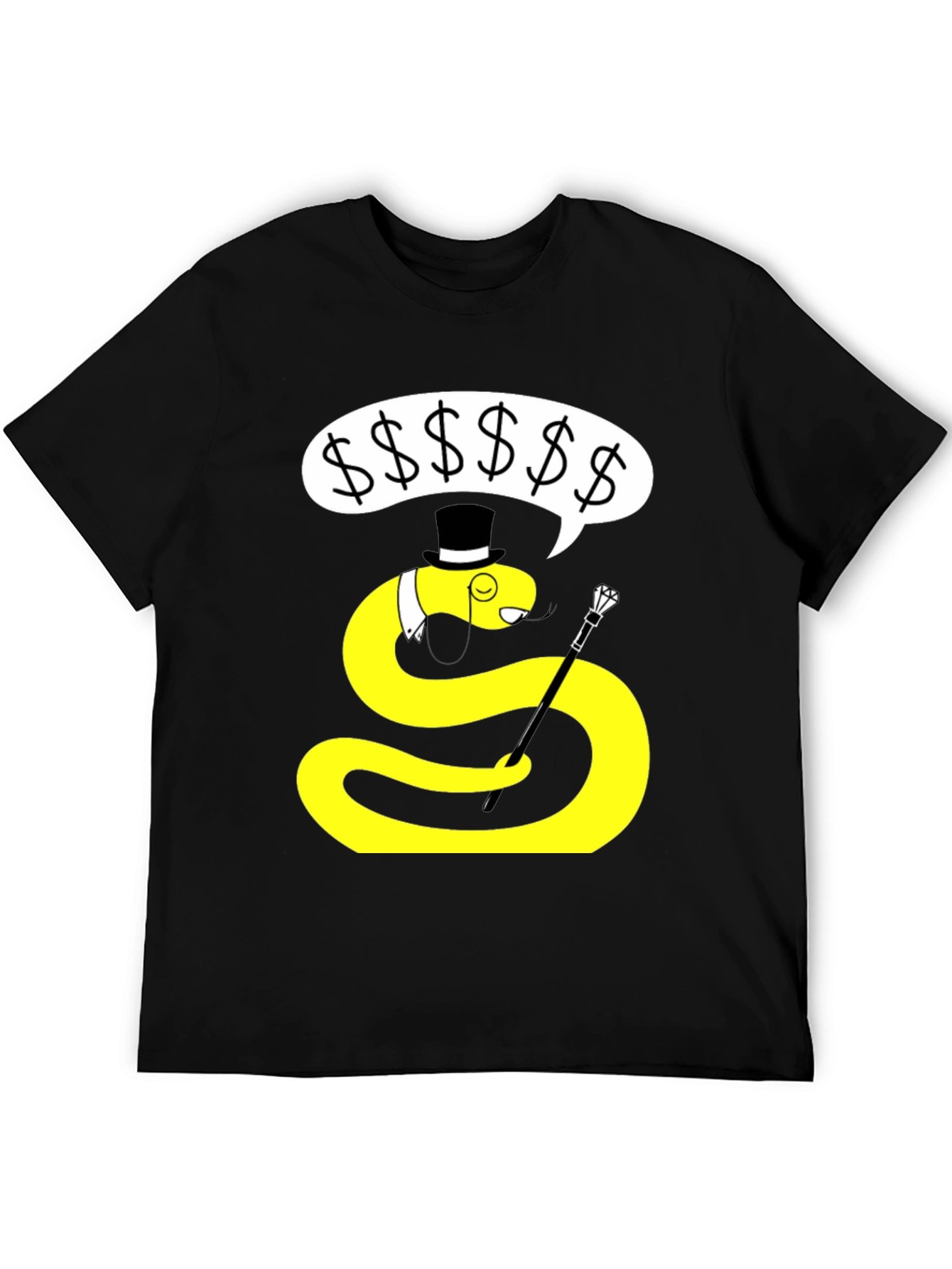 Black Dapper Snake T-Shirt - Funny Cartoon Animal Tee view 5
