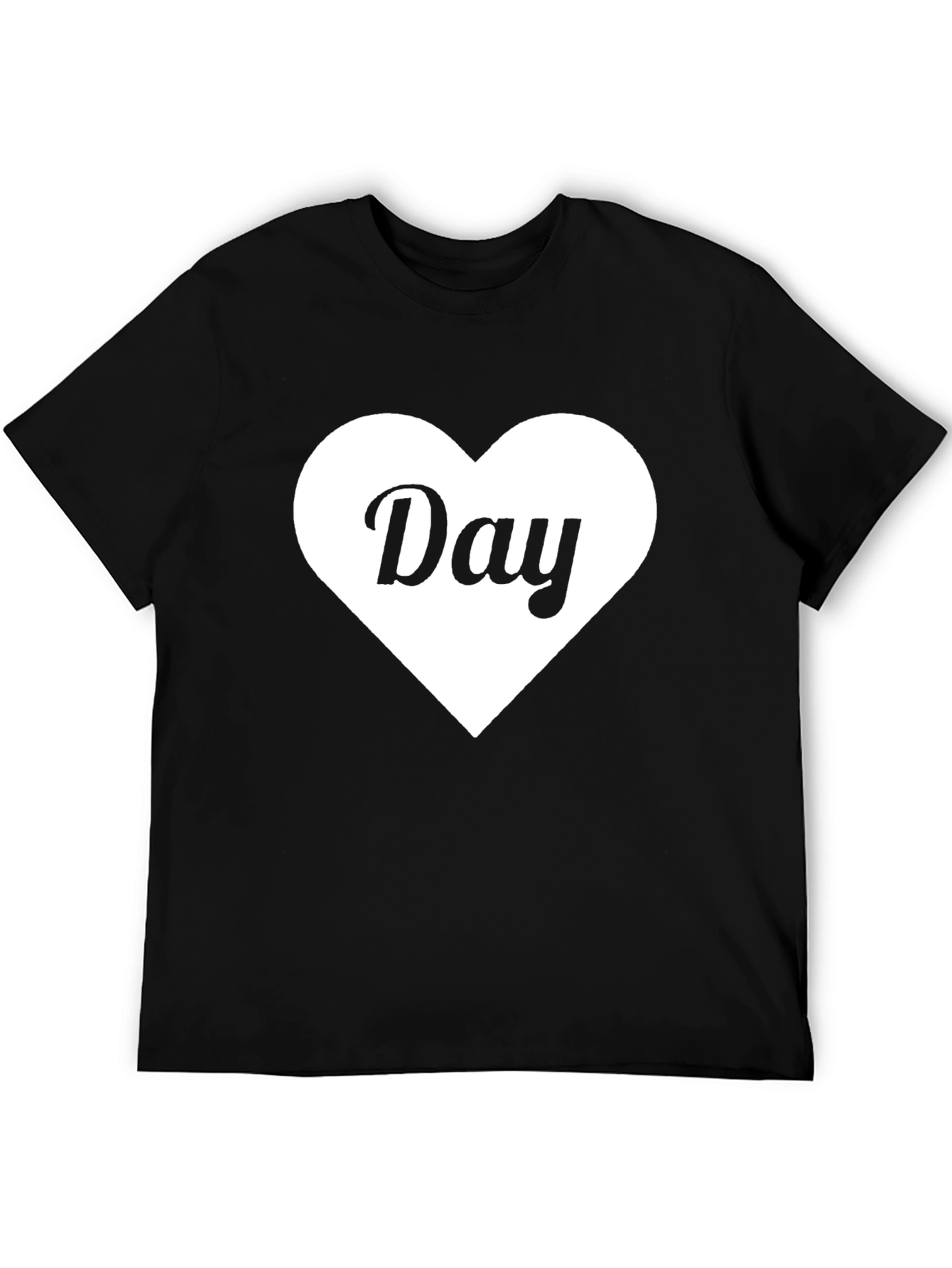 Black Heart Day T-Shirt - Stylish Black Tee view 5