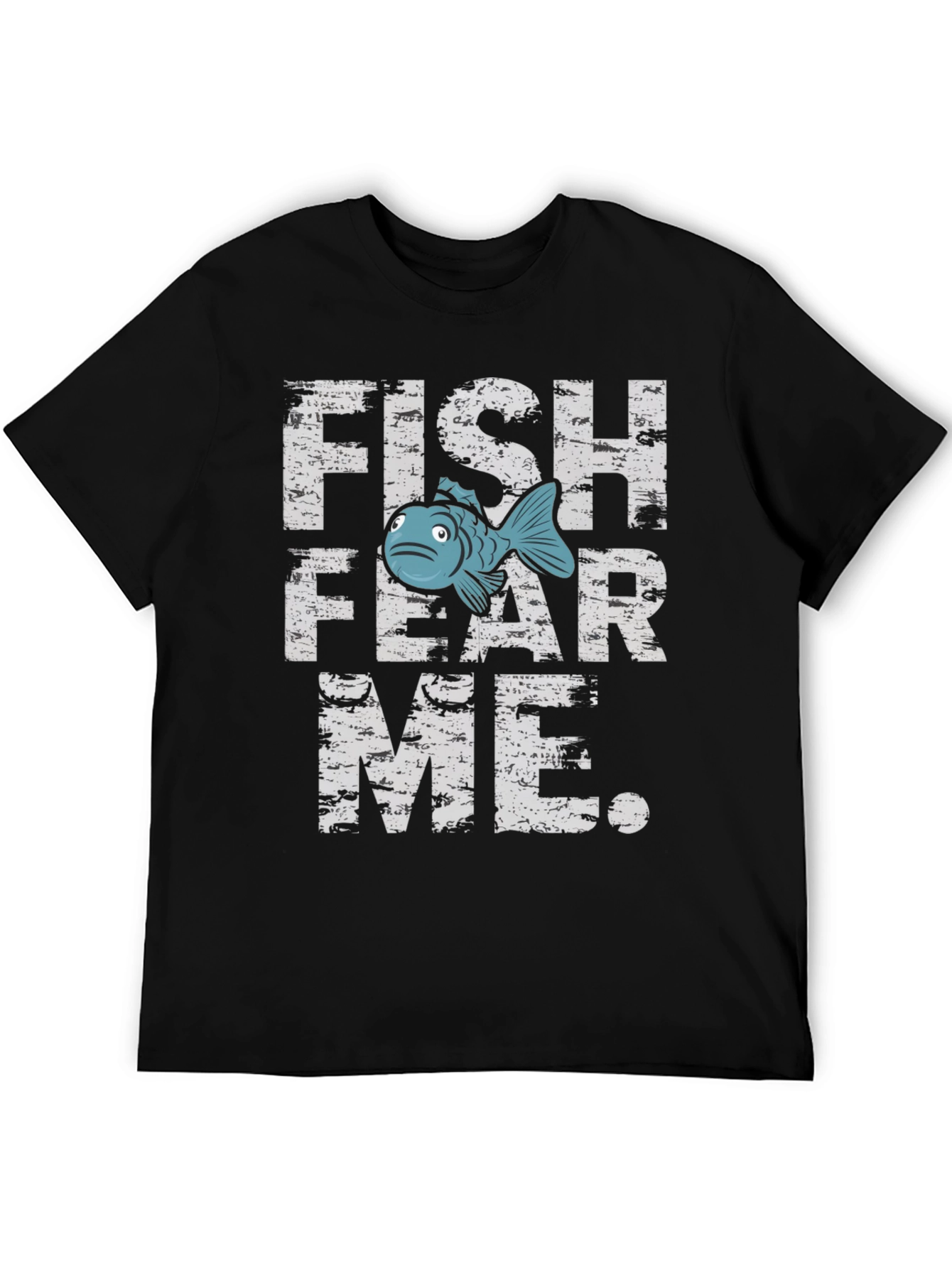 Black Fish Fear Me Graphic Tee - Black Cotton T-Shirt view 5