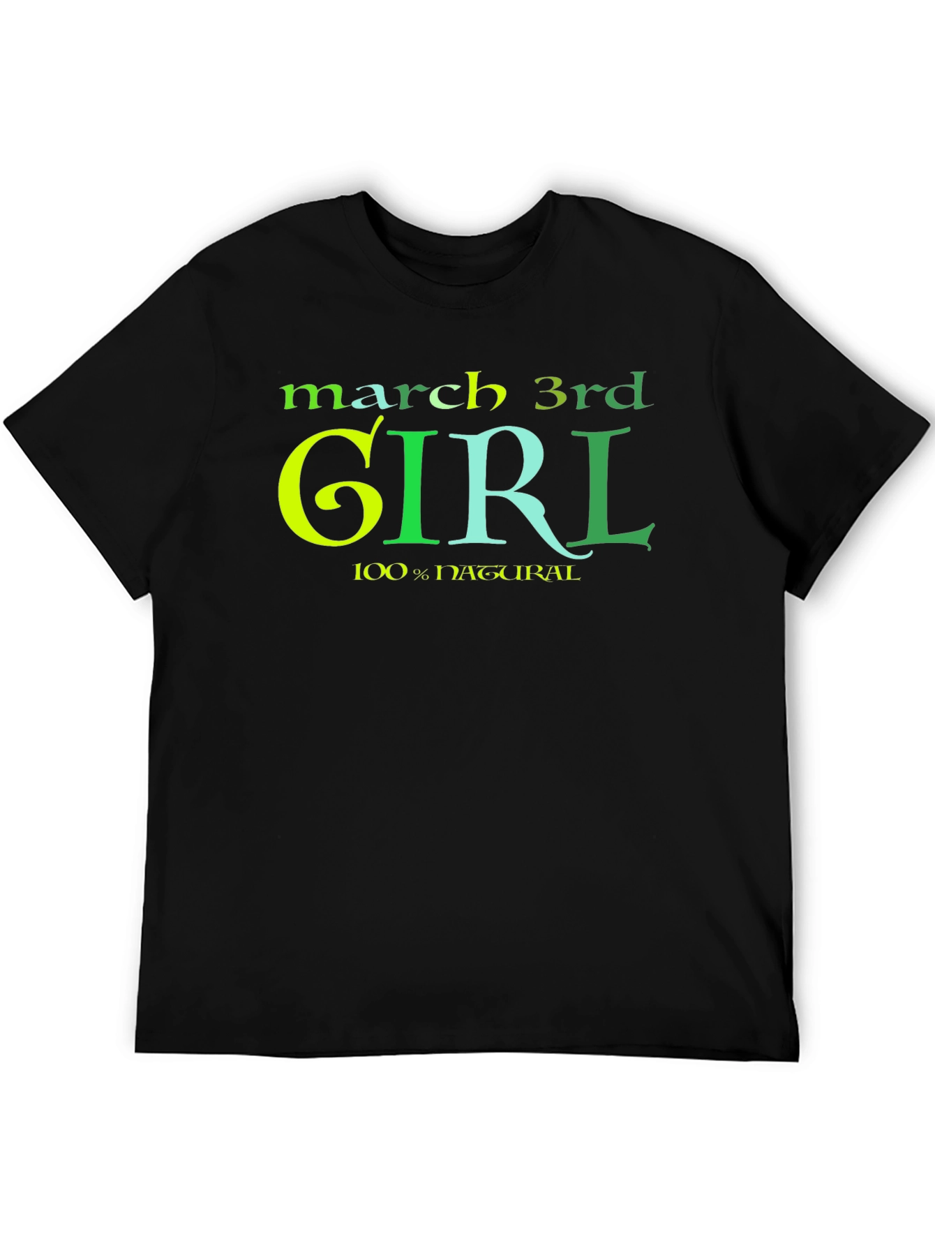 Black March 3rd Girl T-Shirt - 100% Natural view 5