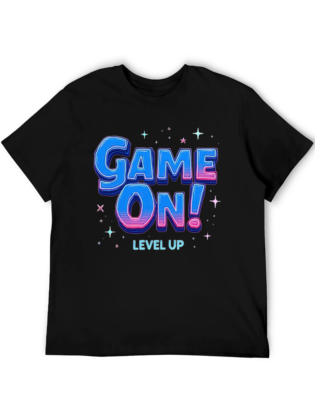 Black Game On! Level Up T-Shirt - Gamer Style view 5