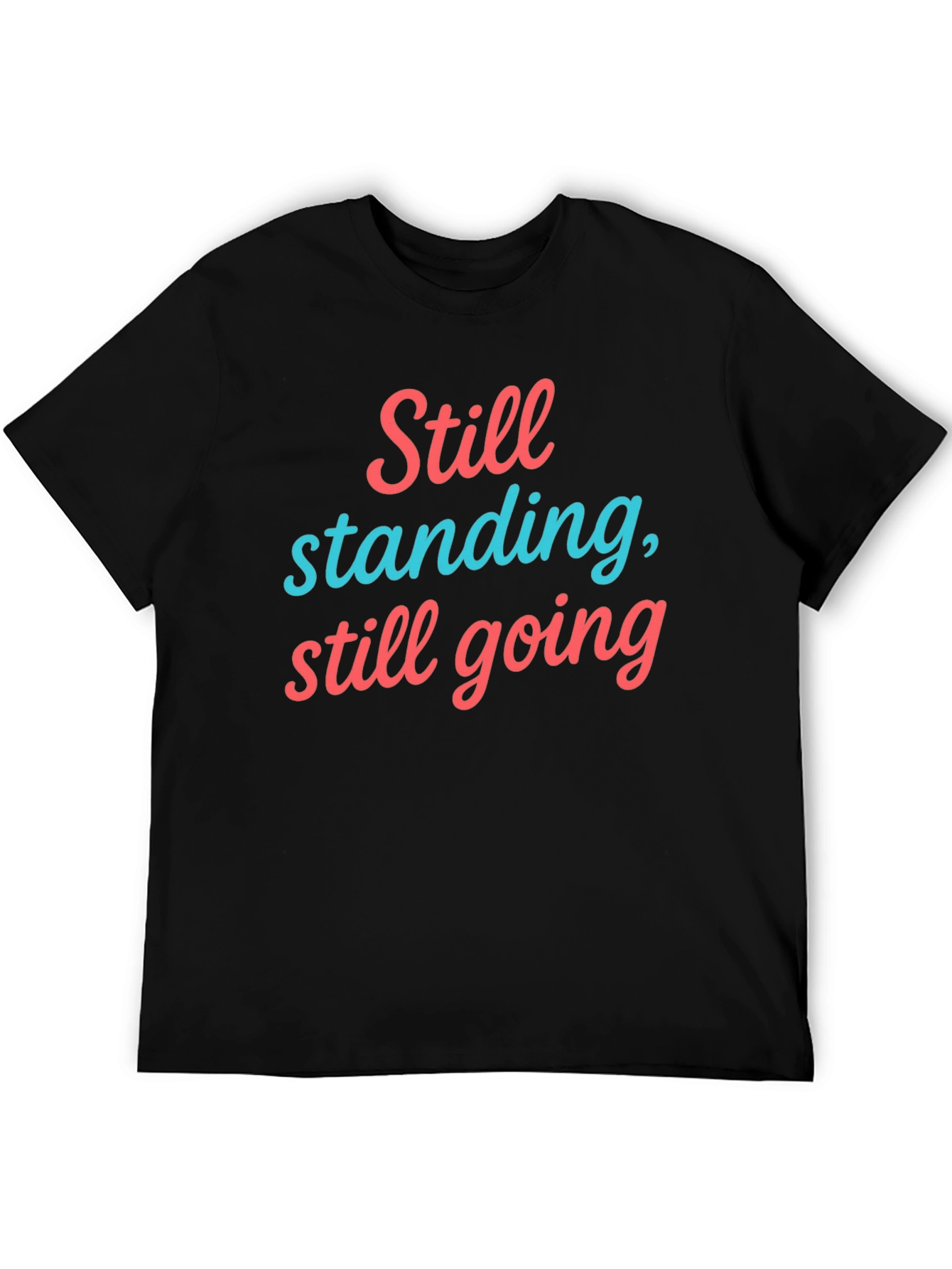 Black Still Standing T-Shirt - Comfort Fit Cotton Tee view 5