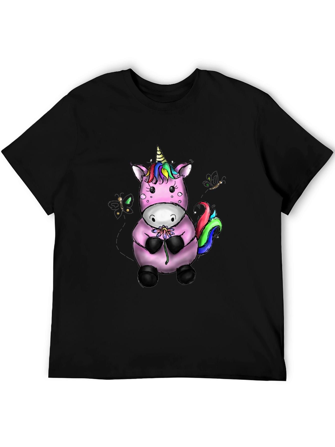 Black Unicorn Graphic Black T-Shirt view 5