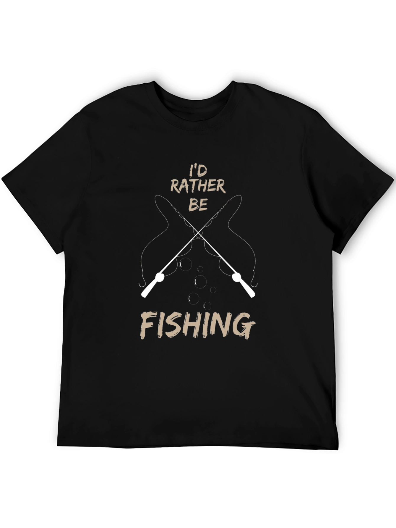Black I'd Rather Be Fishing Graphic T-Shirt view 5