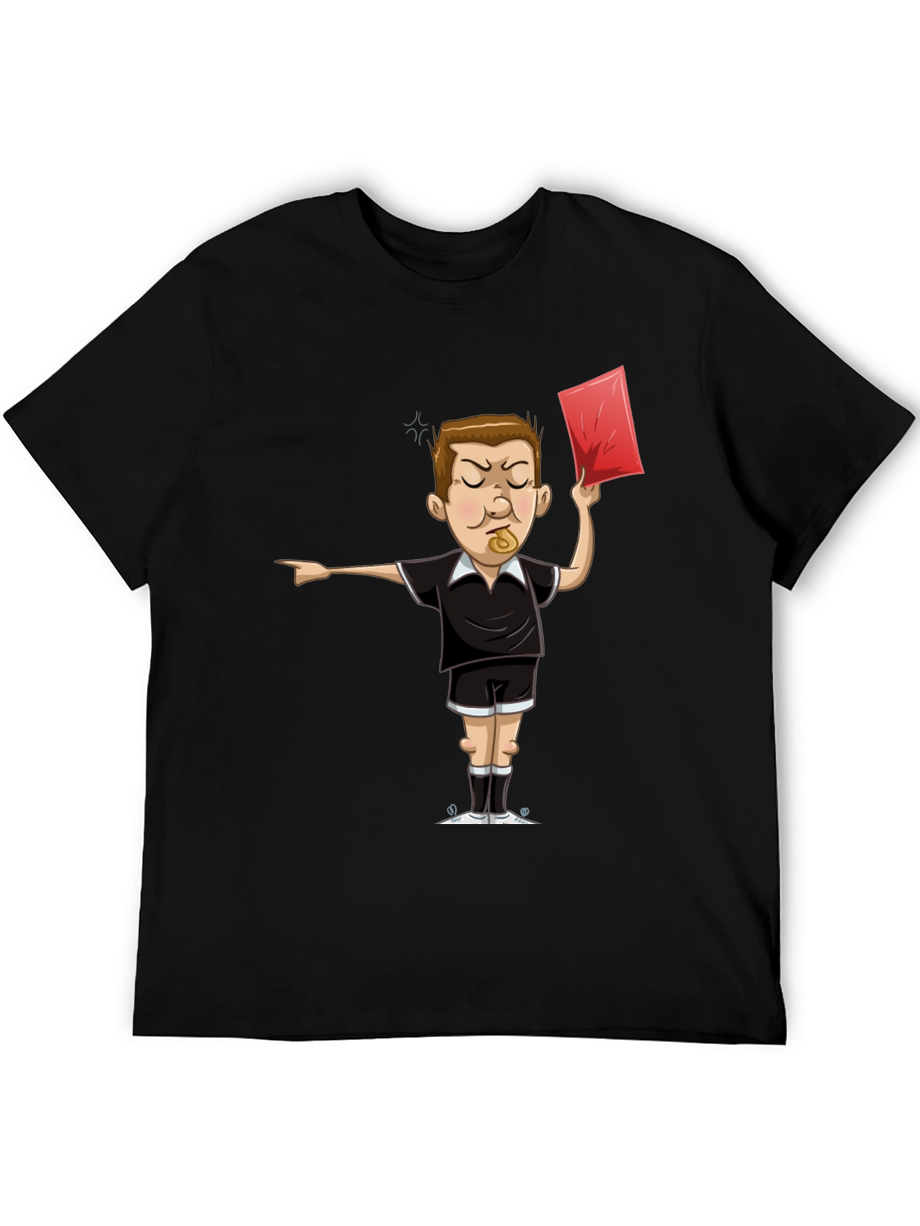 Black Funny Referee T-Shirt - Red Card Graphic Tee view 5