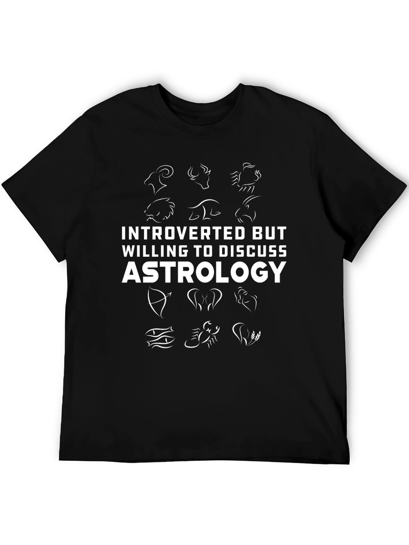 Black Introverted Astrology T-Shirt view 5