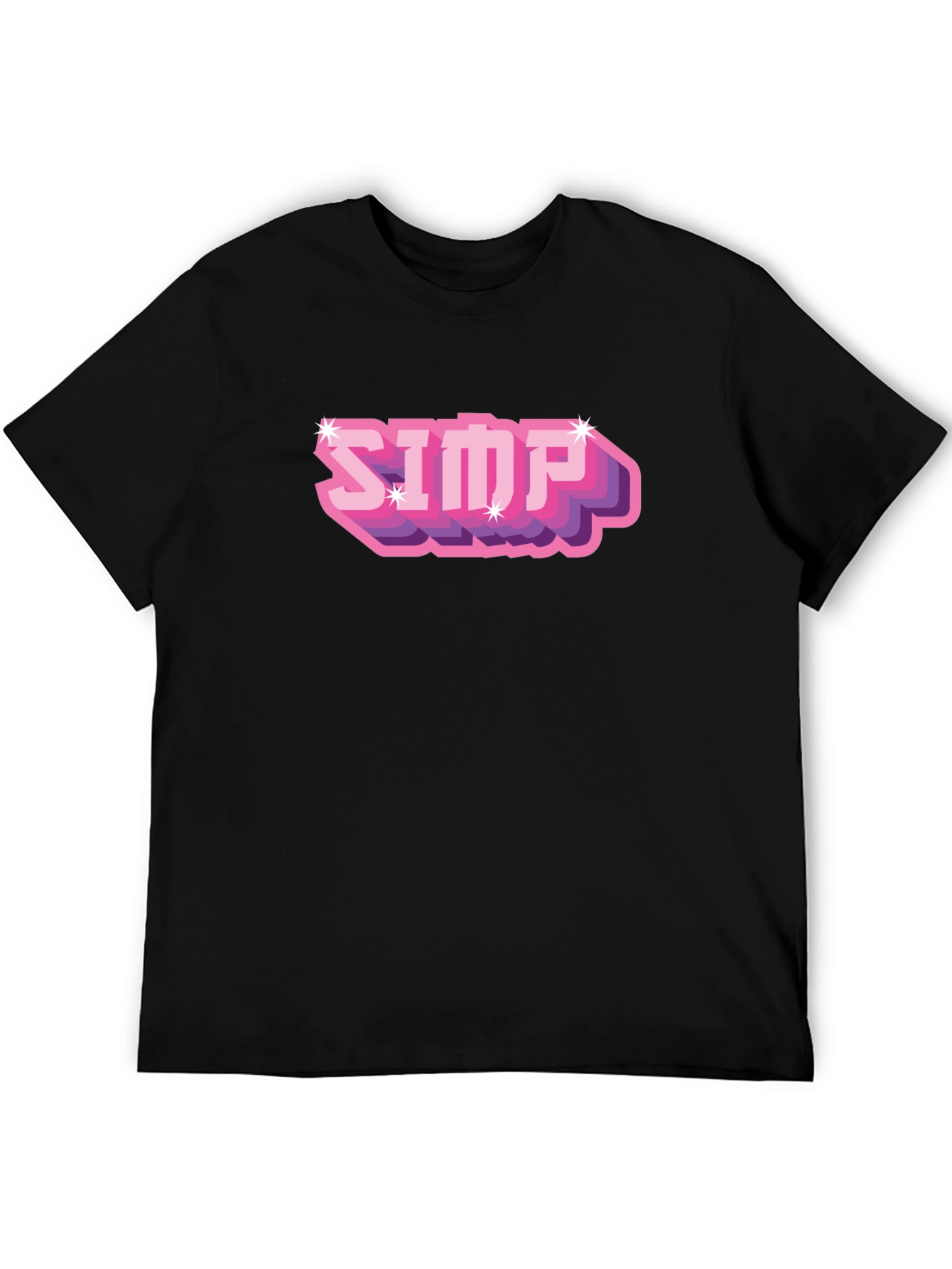 Black Simp Graphic T-Shirt - Black Cotton Blend view 5