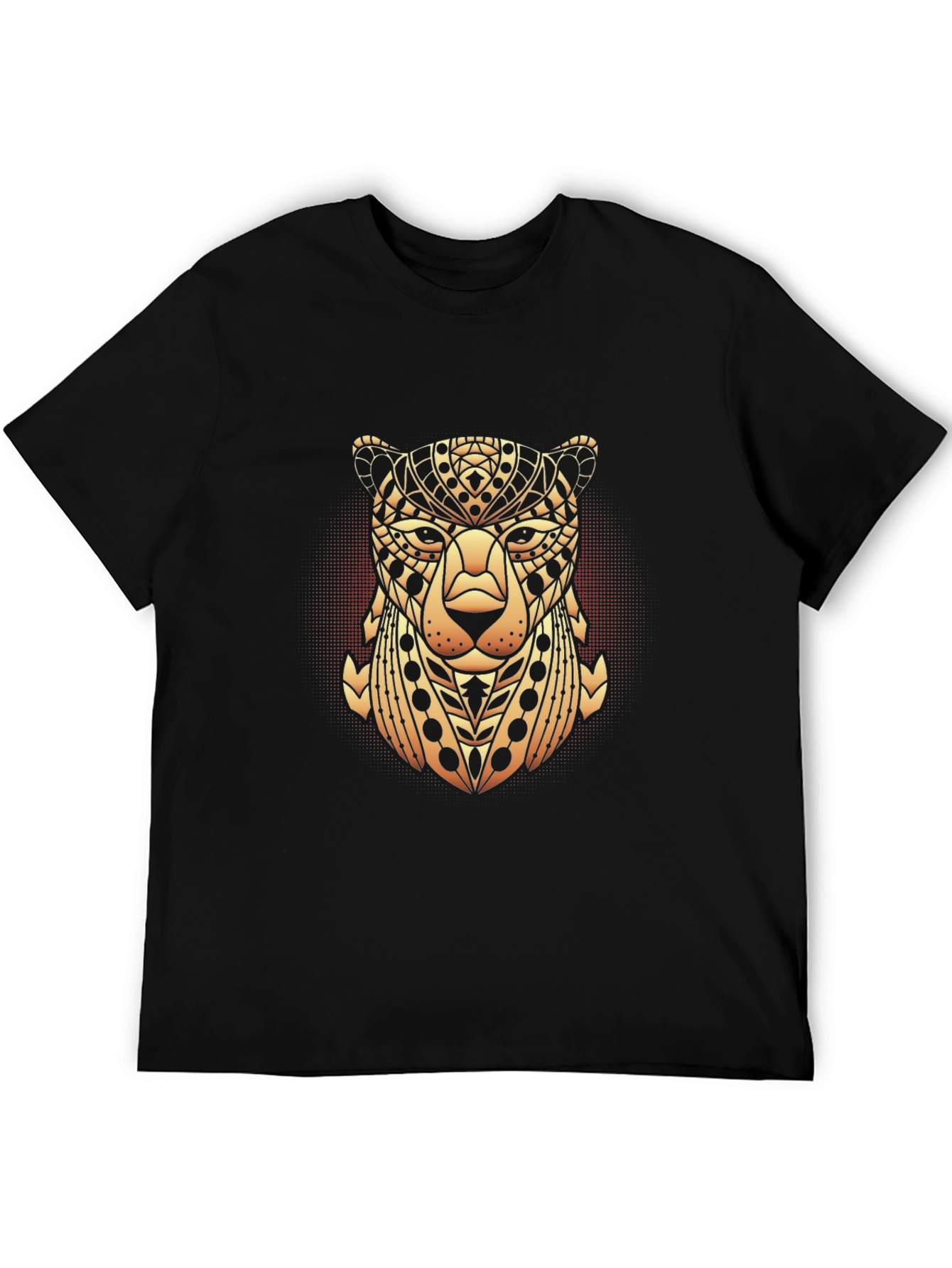Black Geometric Cheetah Graphic Tee - Black view 5