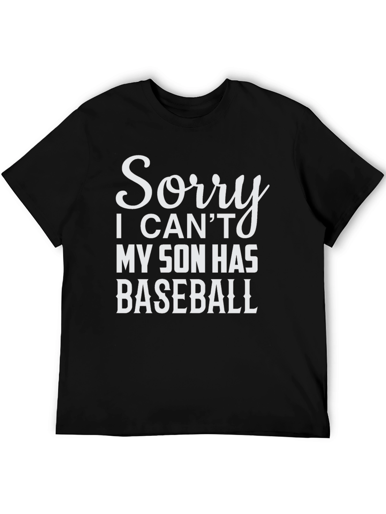 Black Funny Baseball Dad T-Shirt - Son's Baseball Game Tee view 5