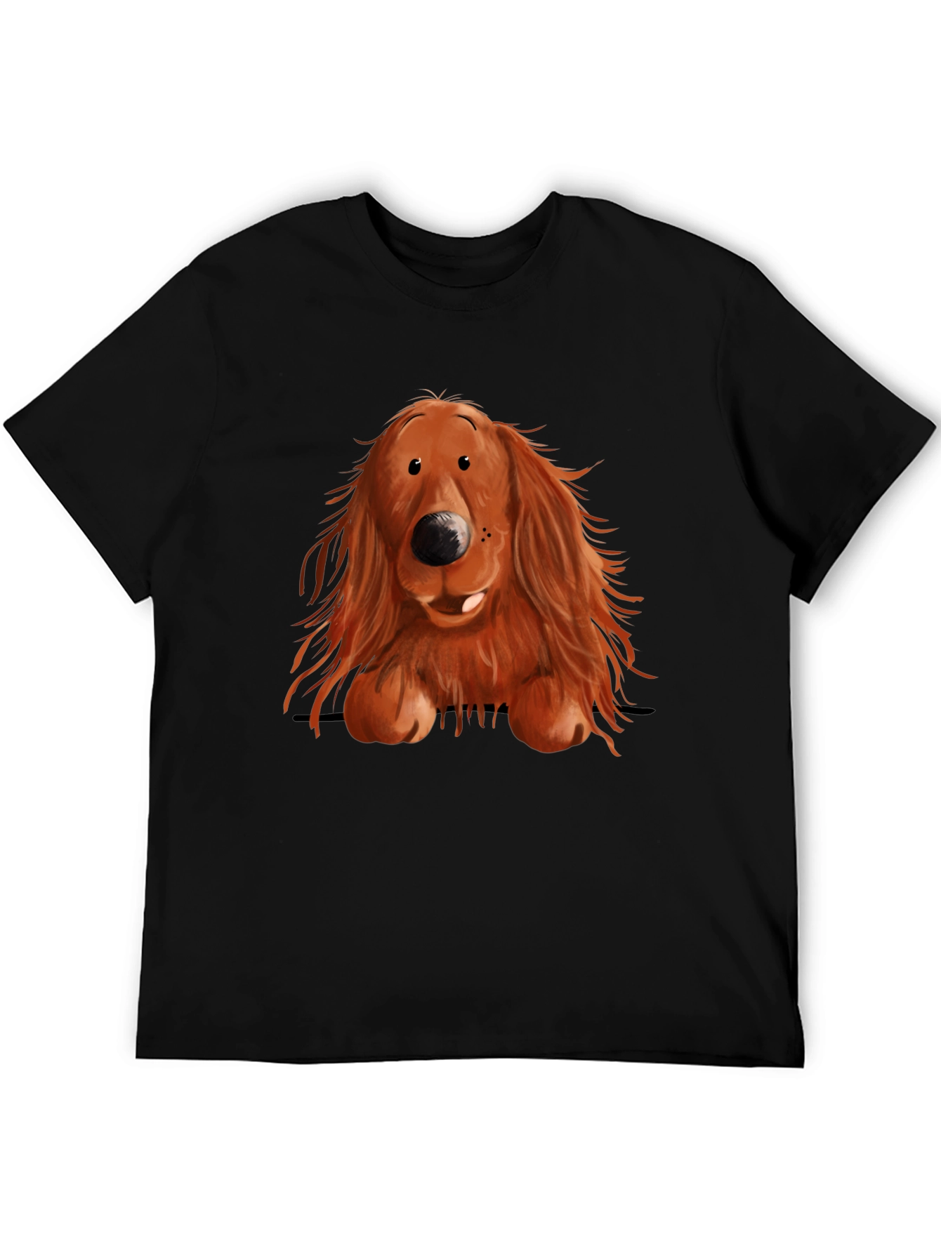 Black Cute Dog Graphic Print T-Shirt view 5
