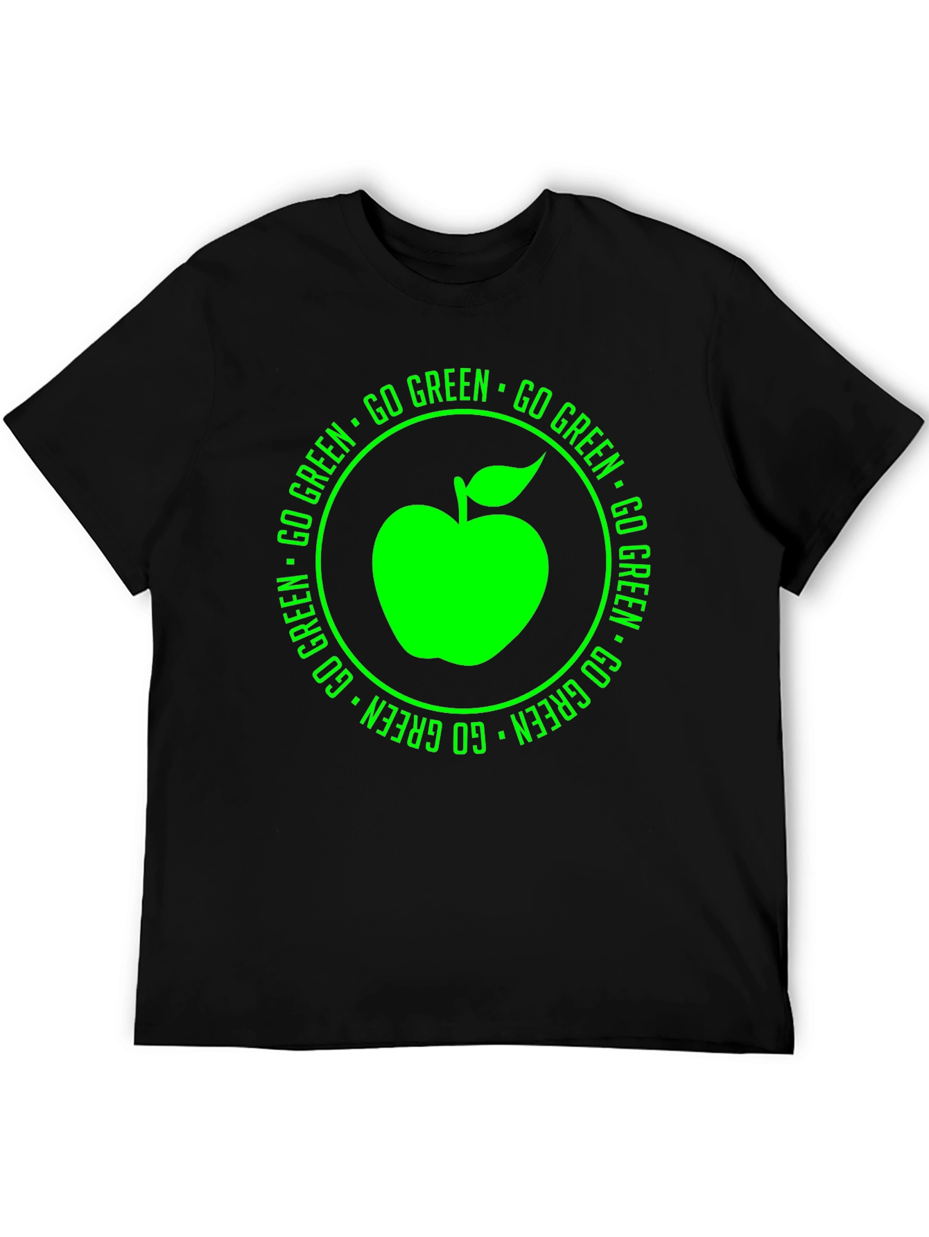 Black Go Green Apple Graphic Tee view 5