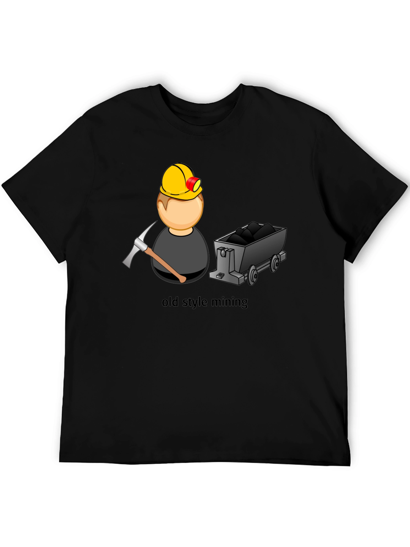 Black Old Style Mining T-Shirt - Classic Design view 5