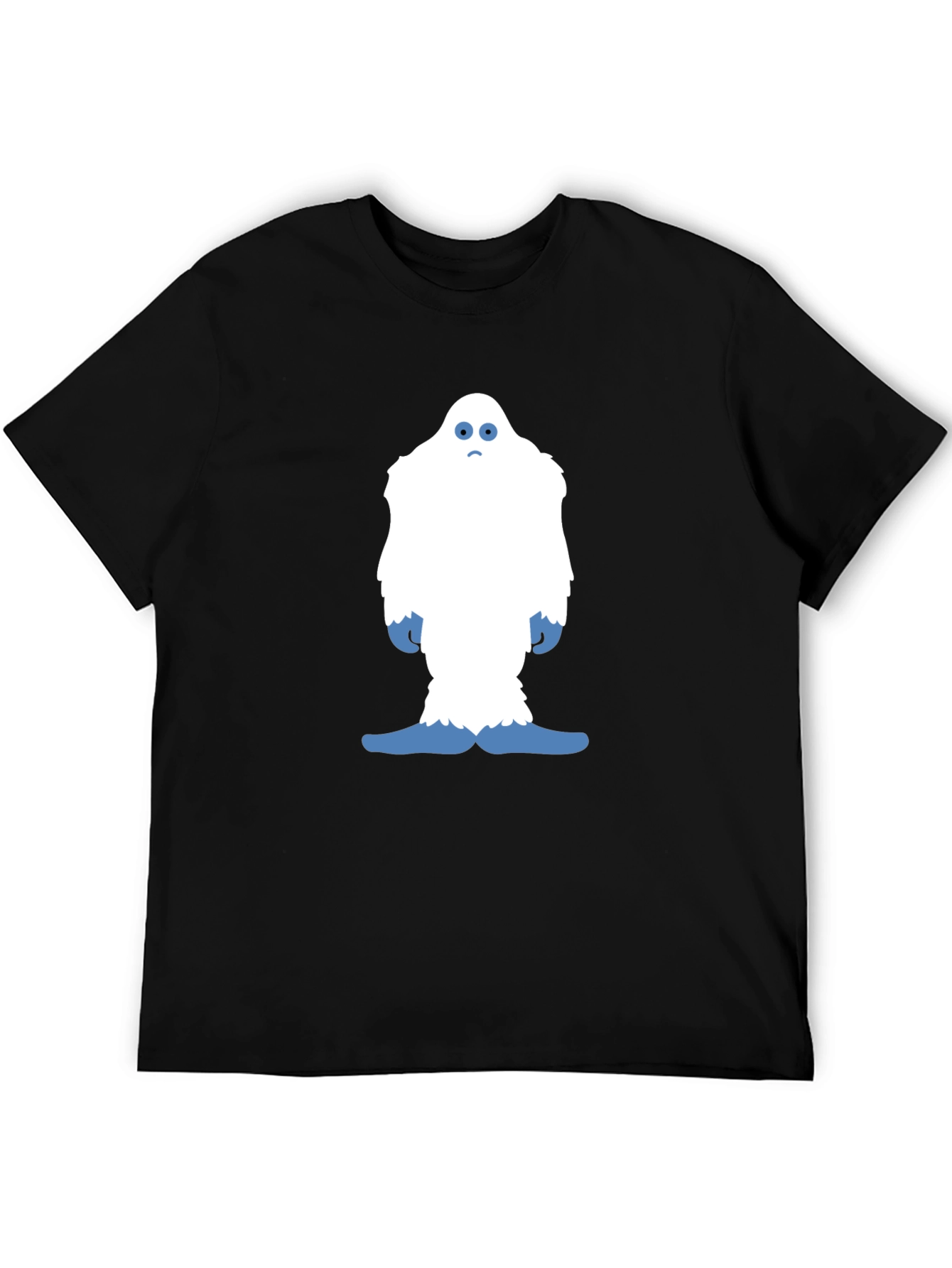 Black Funny Yeti Graphic Tee - Black Cotton T-Shirt view 5