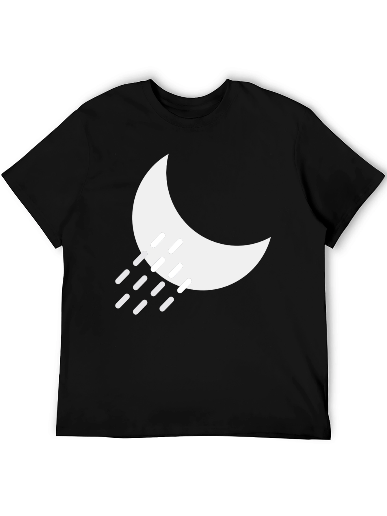 Black Night Rain Graphic Tee - Black Cotton Blend view 5