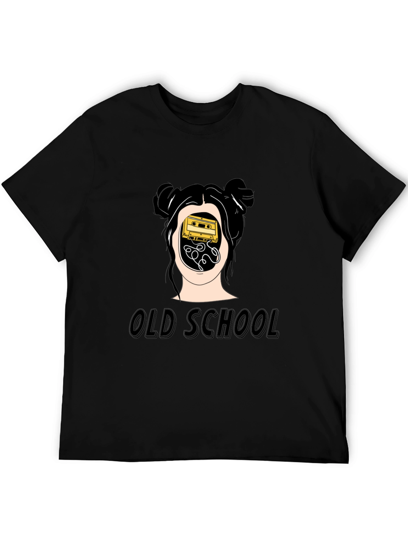 Black Old School Cassette Tape Graphic Tee view 5