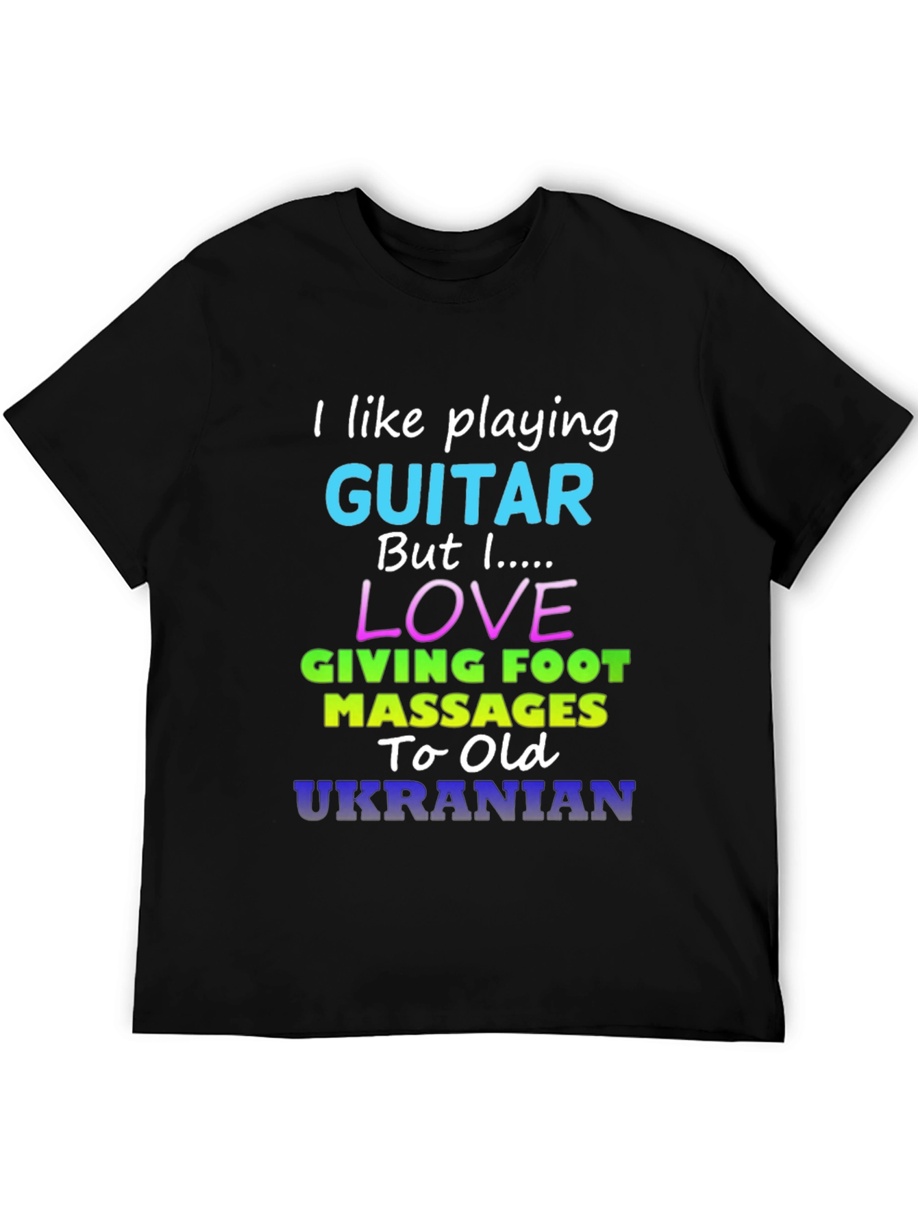 Black Funny "I Like Playing Guitar" Graphic T-Shirt view 5