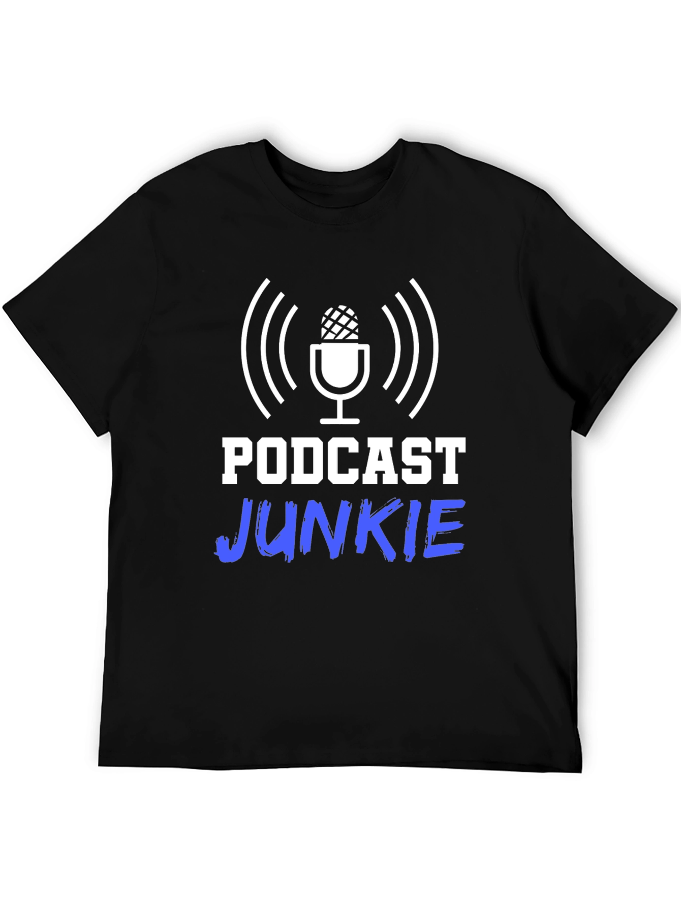 Black Podcast Junkie Black T-Shirt - Audio Lover view 5