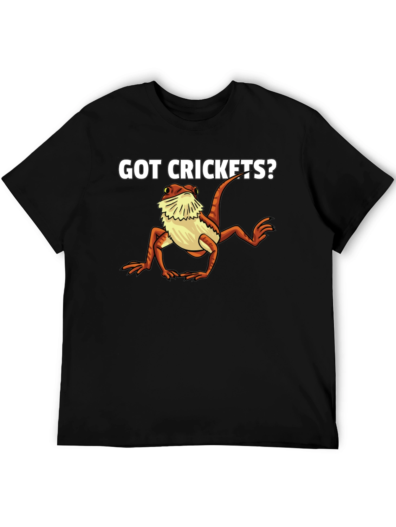Black Got Crickets? Funny Bearded Dragon T-Shirt view 5
