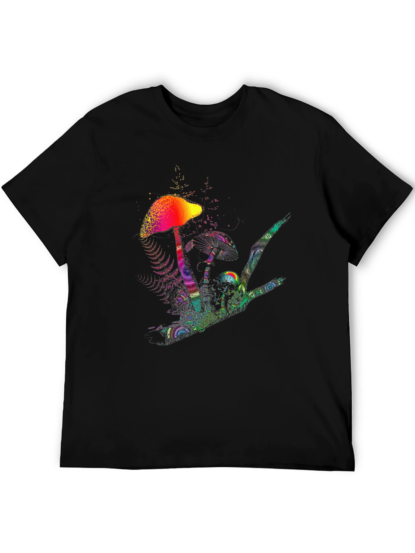 Black Psychedelic Mushroom Graphic T-Shirt view 5
