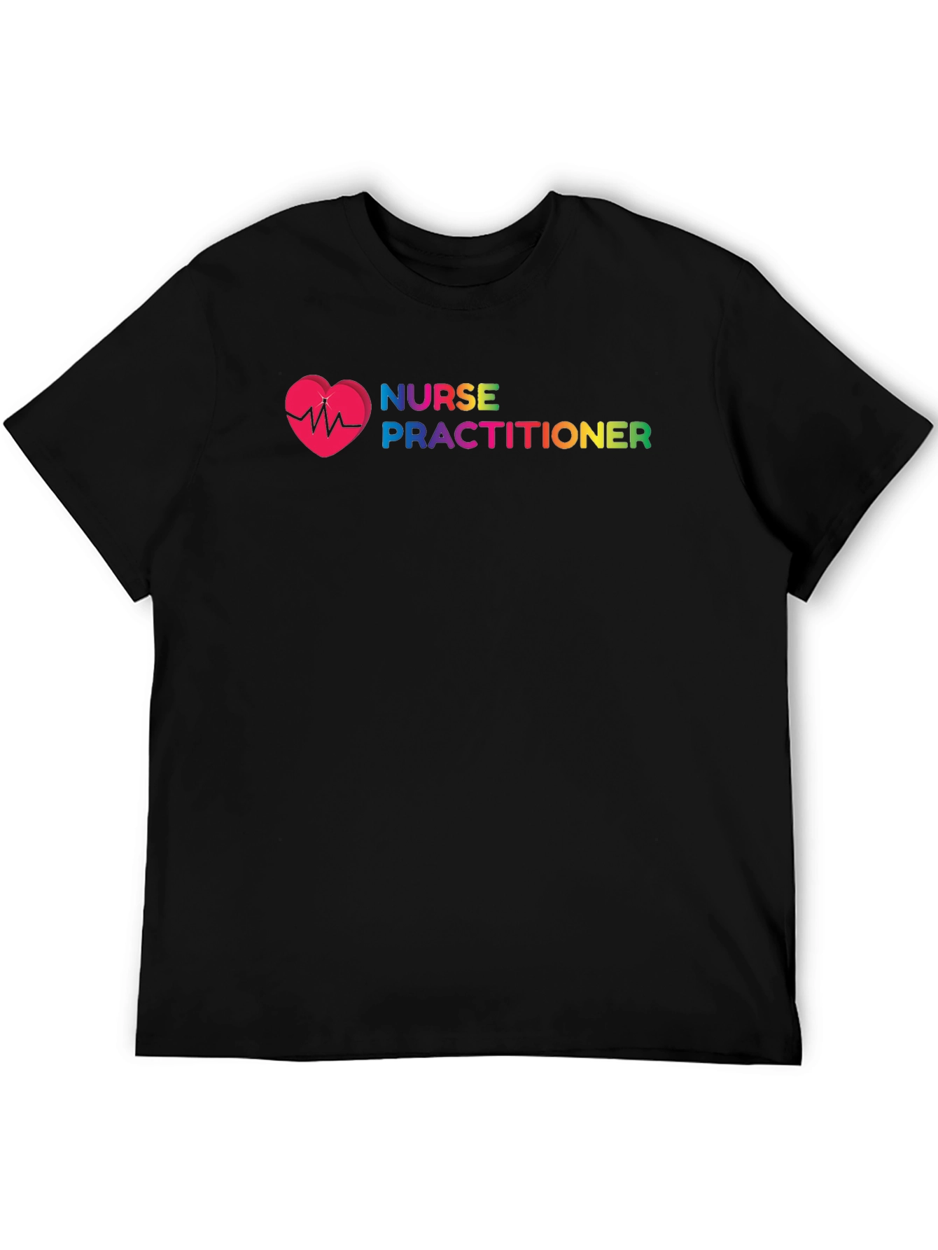 Nurse Practitioner Rainbow Heartbeat T-Shirt - 5
