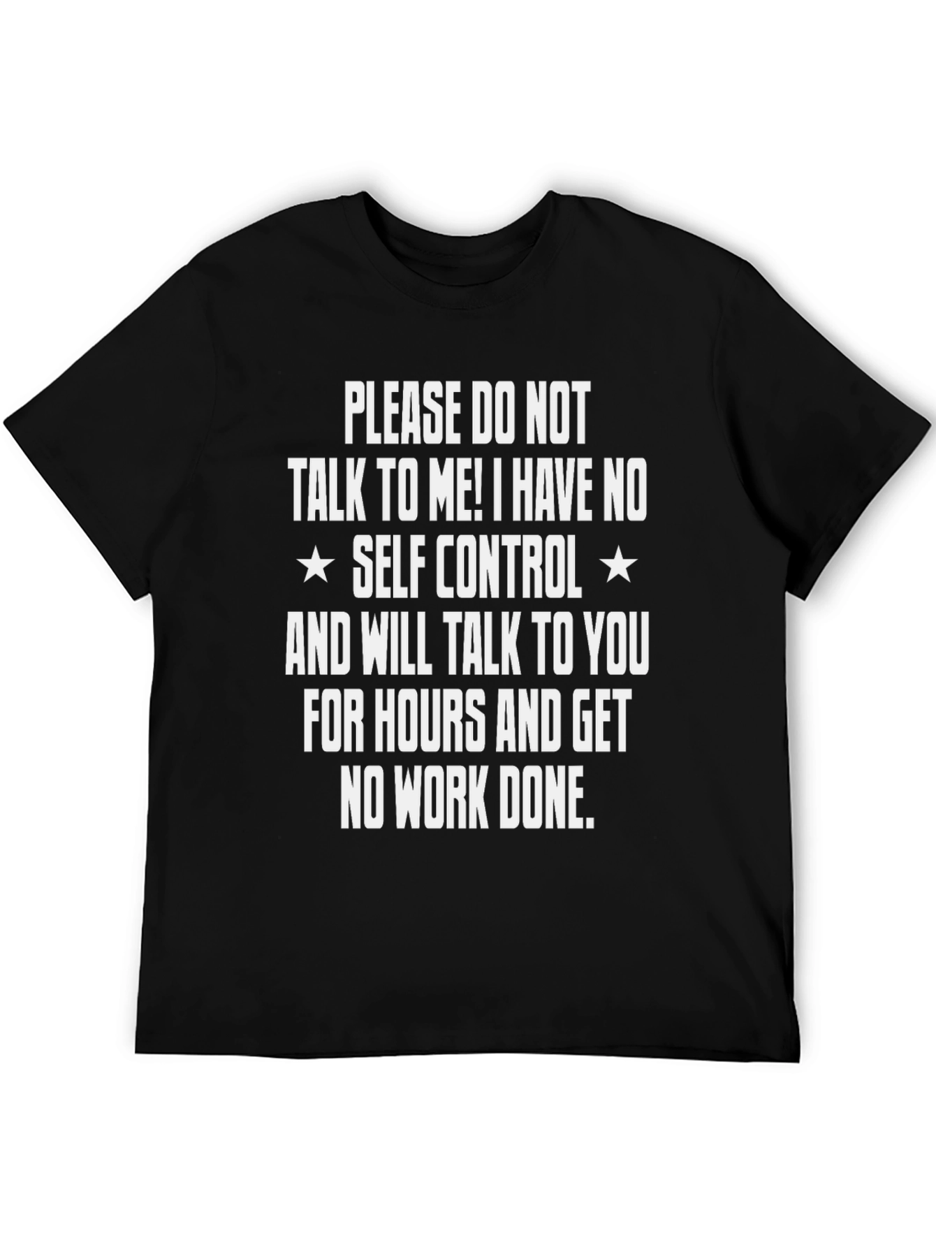 Black Funny Graphic T-Shirt: No Self Control view 5