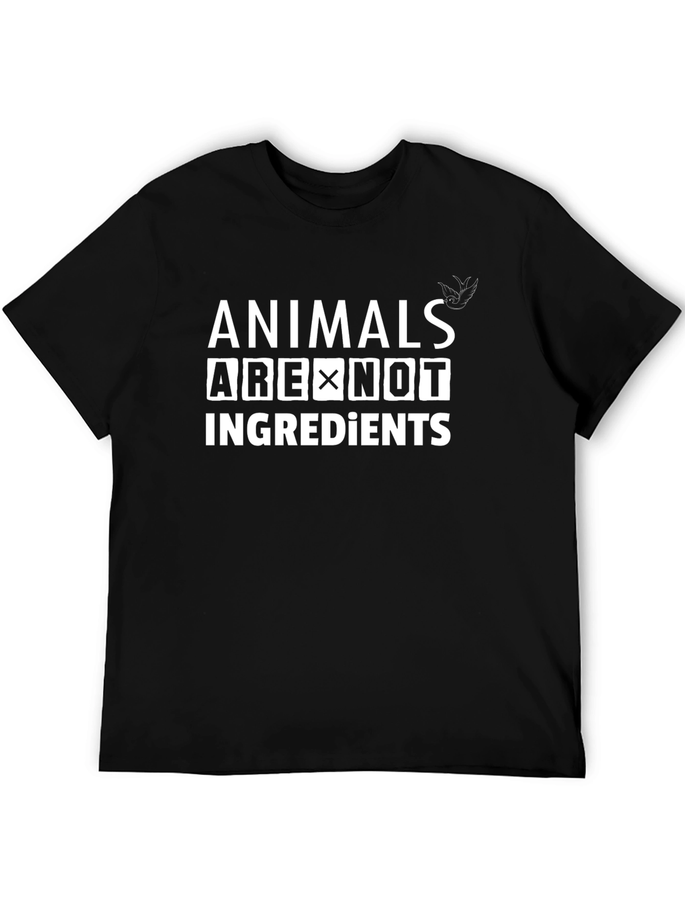 Black Animals Are Not Ingredients Black Graphic Tee view 5