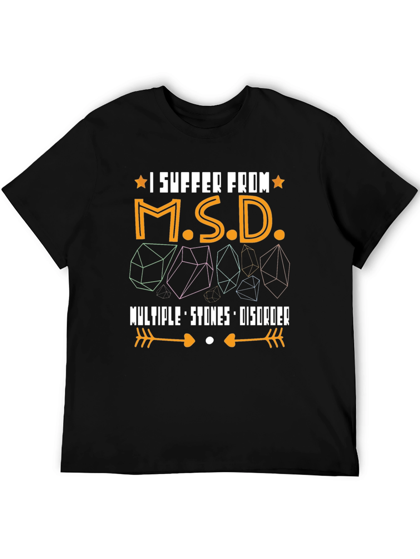 Black Multiple Stones Disorder Funny Graphic Tee view 5