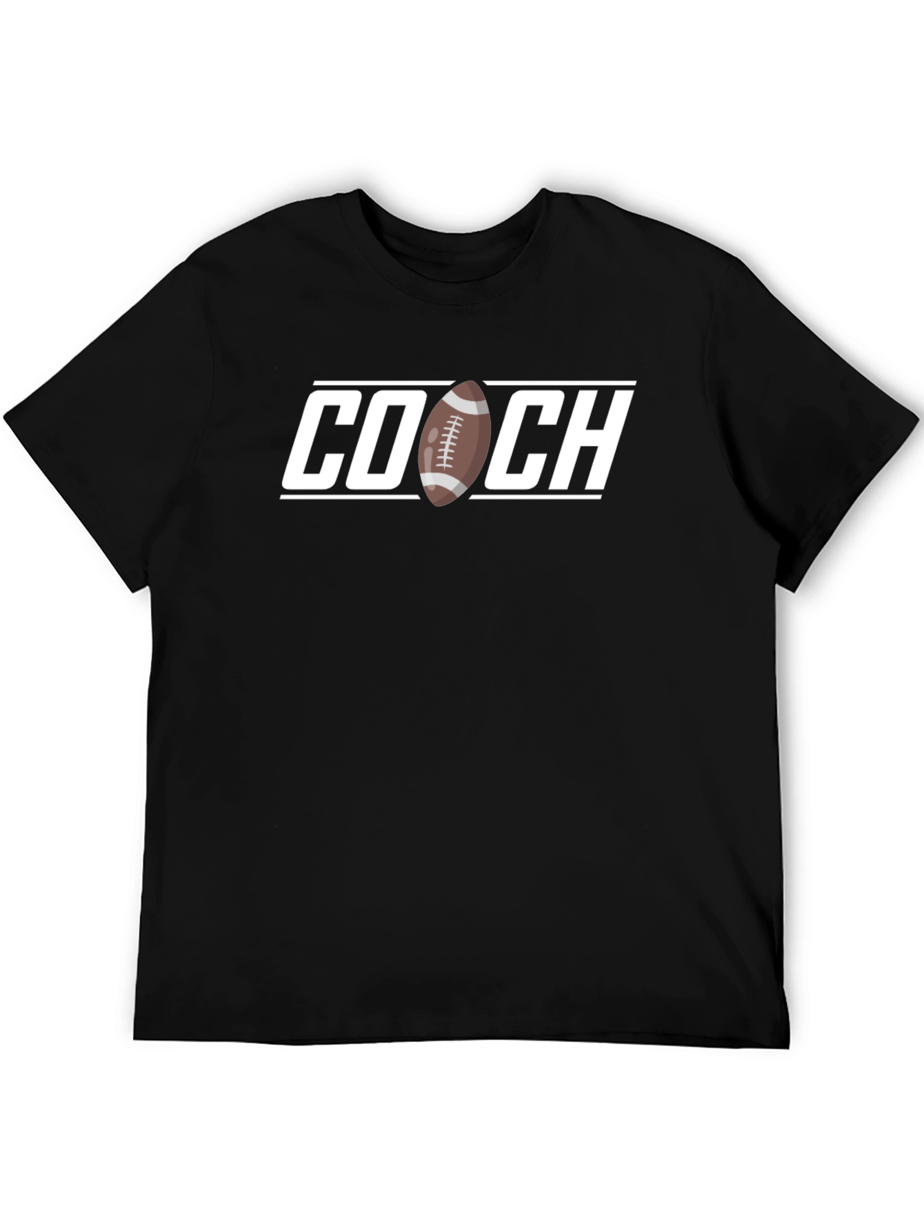 Black Football Coach T-Shirt - Black Graphic Tee view 5