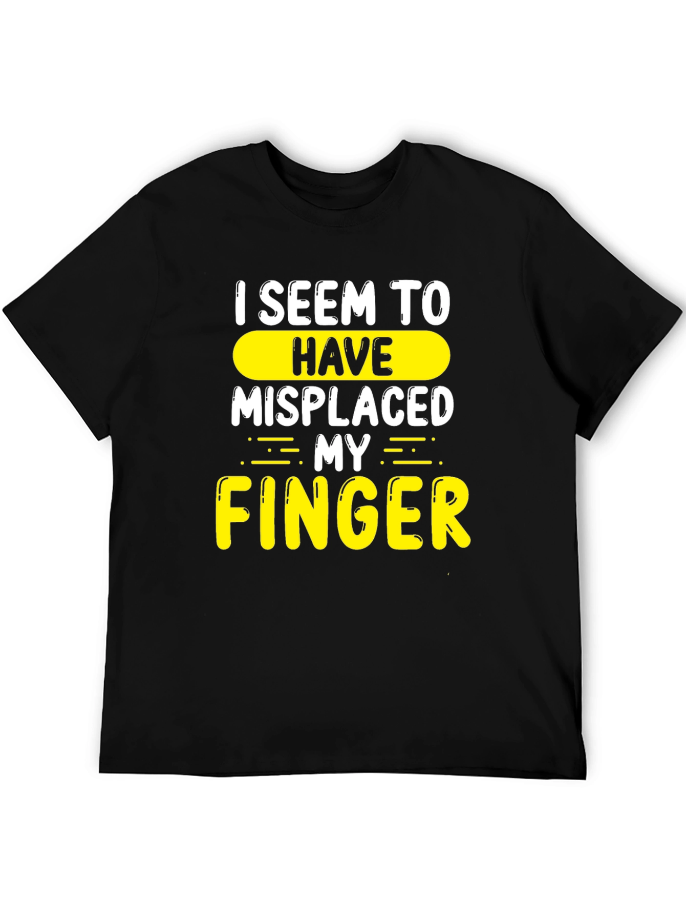 Black Misplaced Finger Graphic Novelty T-Shirt view 5