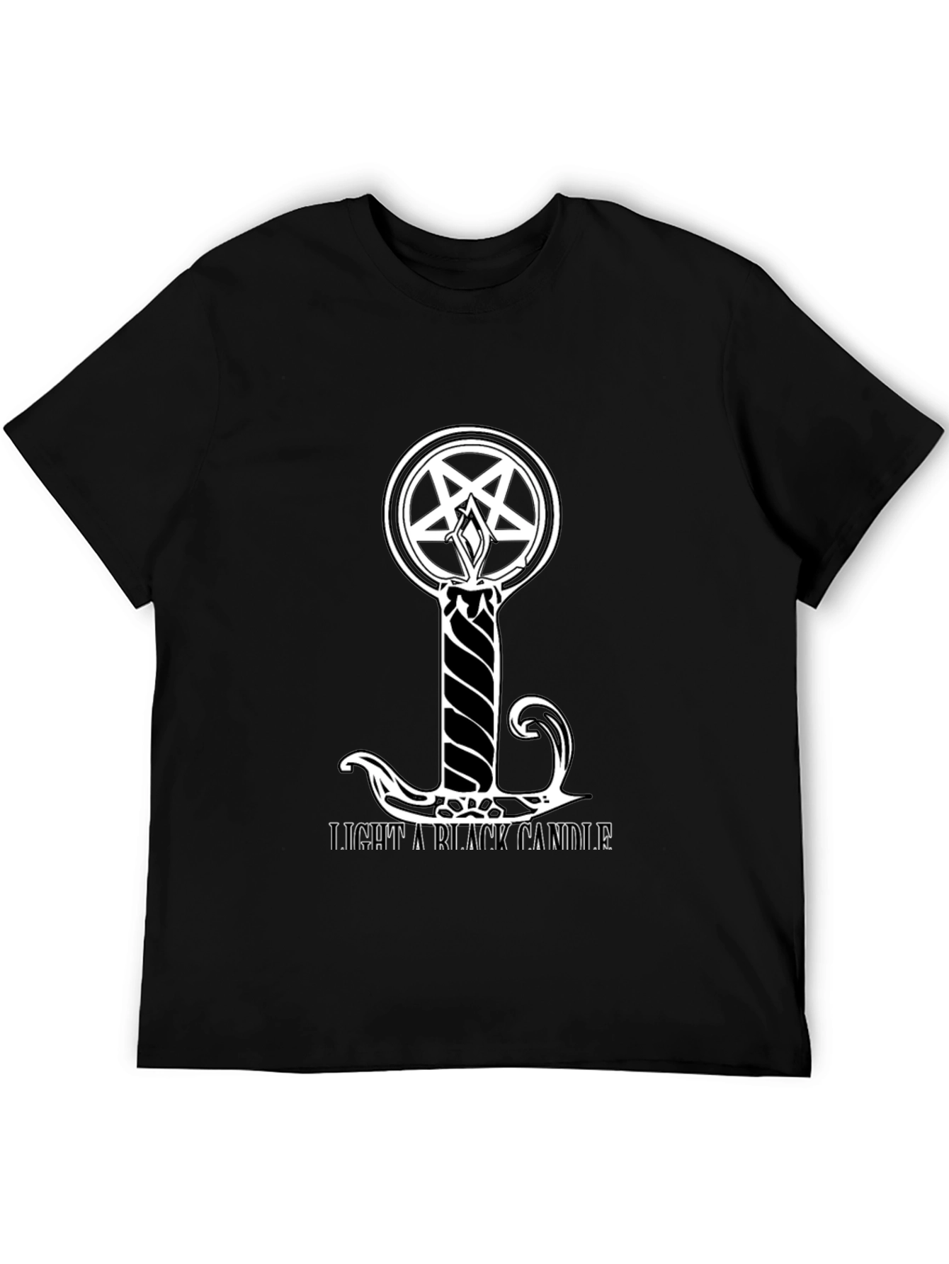 Black Black T-Shirt: Light a Black Candle Design view 5