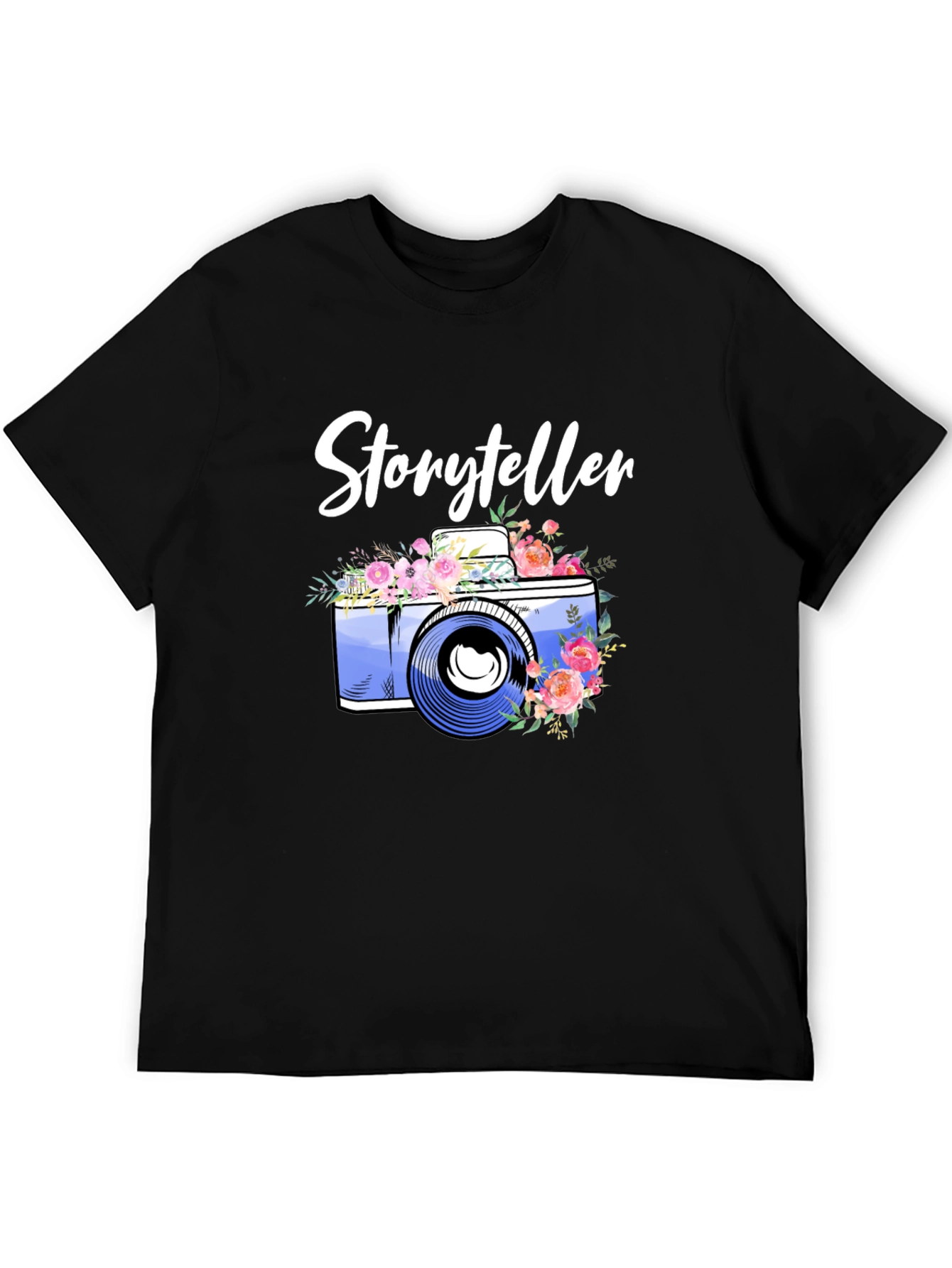 Black Storyteller Camera Floral T-Shirt view 5
