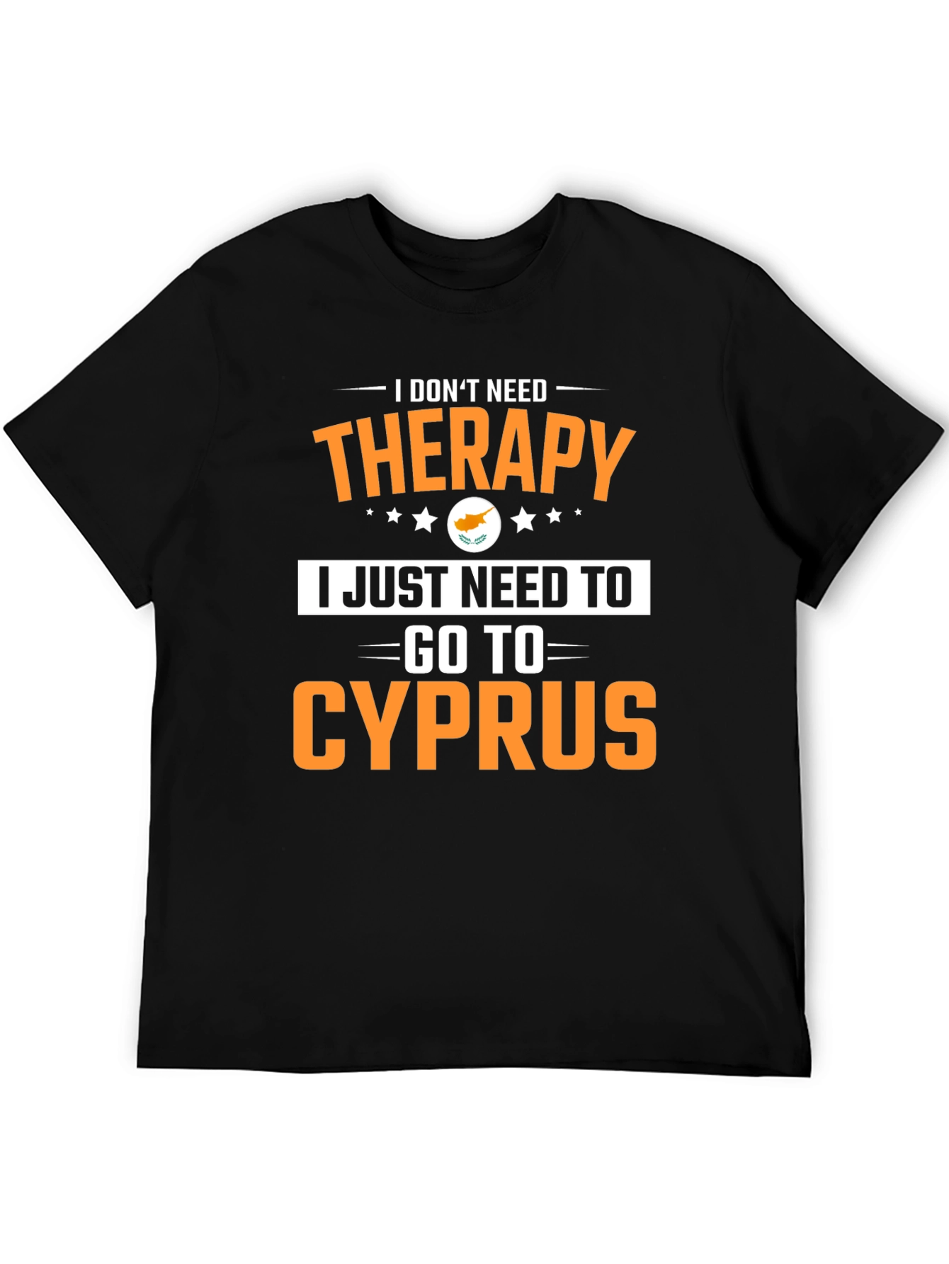 Black Therapy Cyprus Novelty Graphic T-Shirt view 5