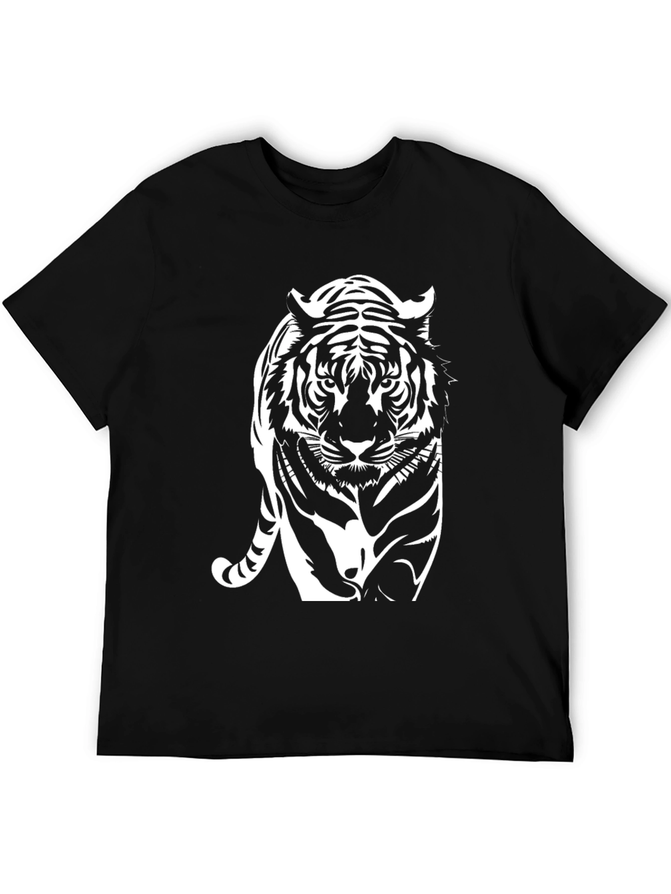 Black Black Tiger Graphic Tee - Mens Crew Neck T-Shirt view 5