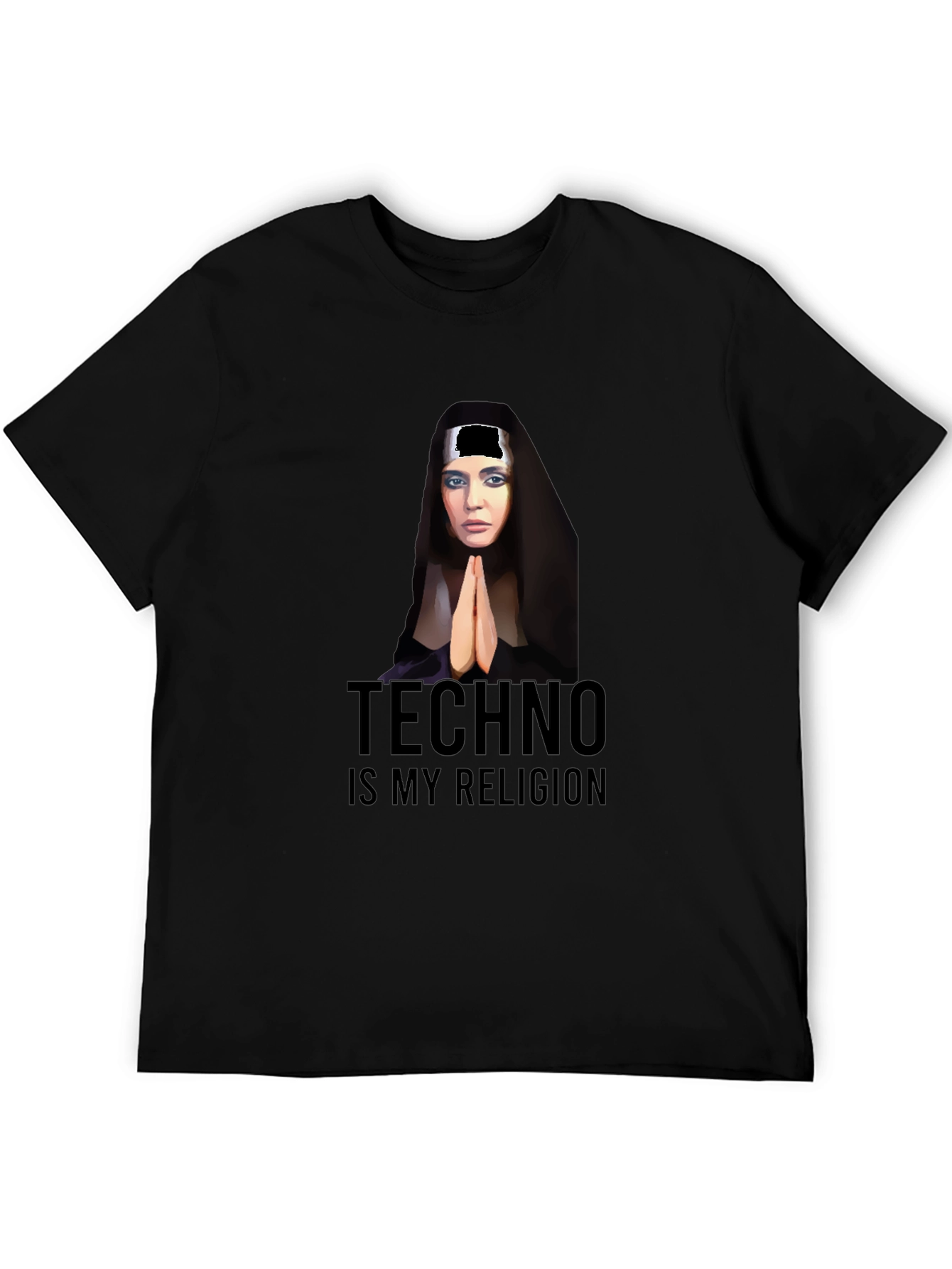 Black Techno is My Religion Graphic T-Shirt view 5