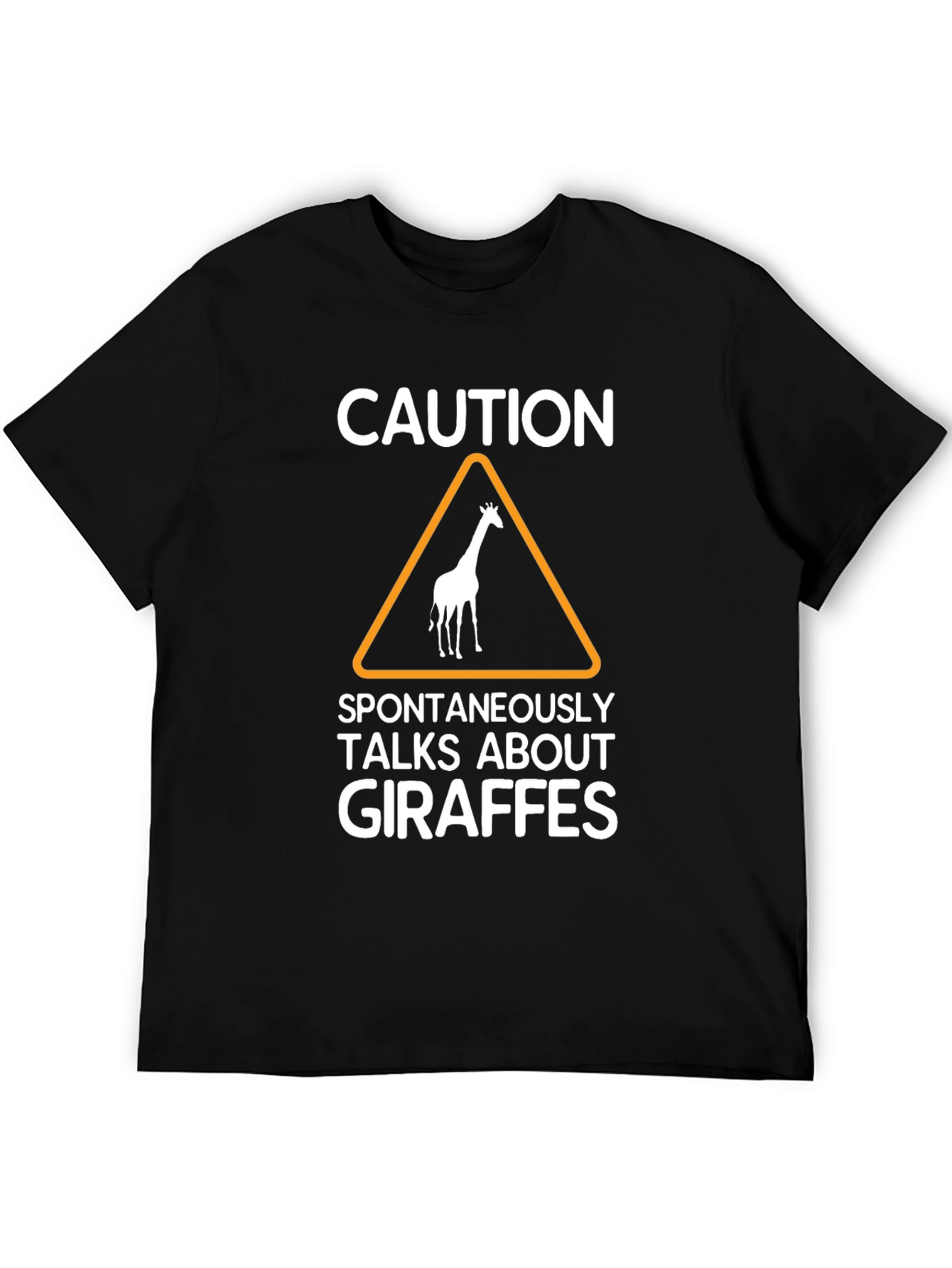 Black Caution: Giraffe Talks T-Shirt view 5