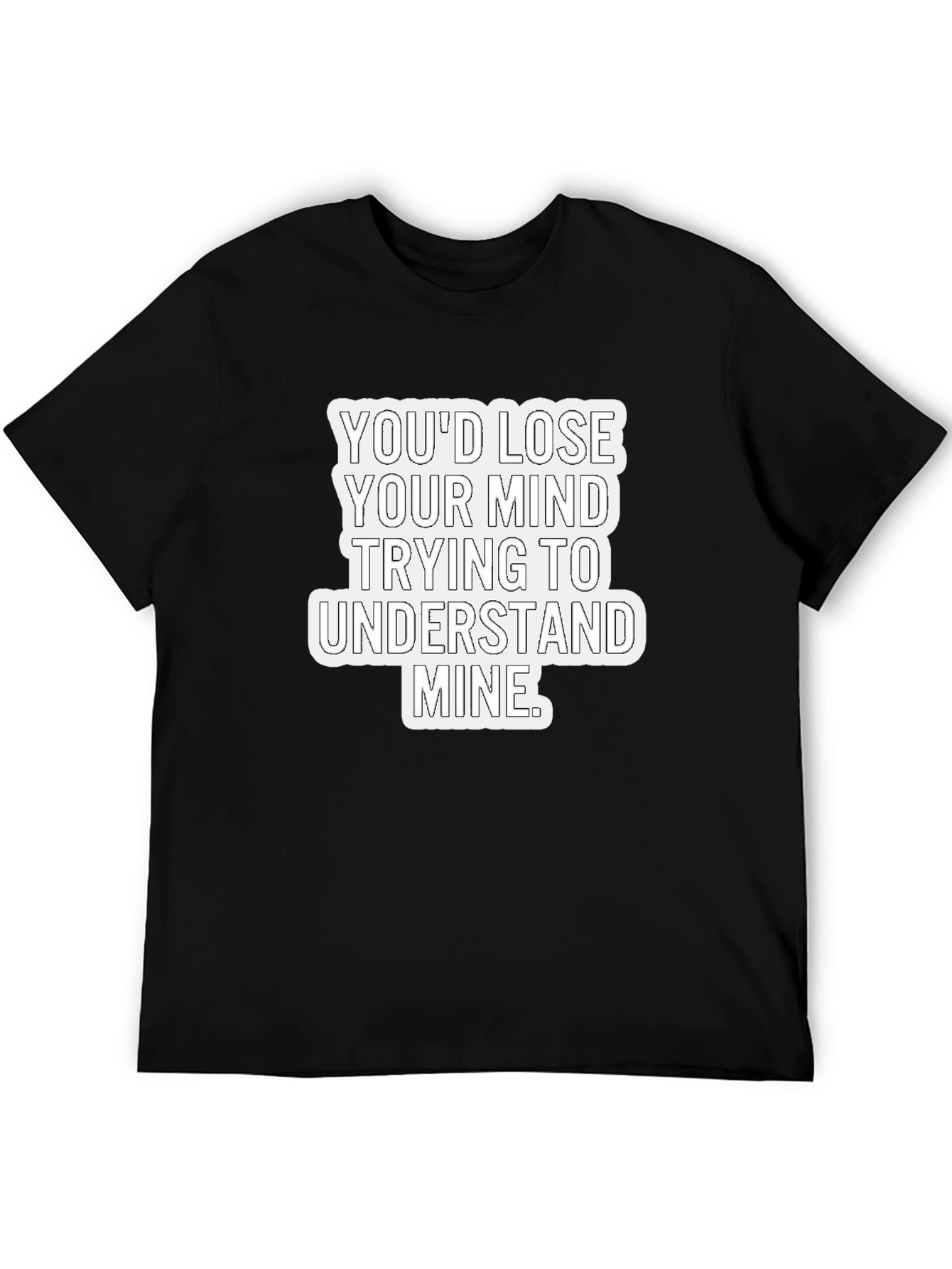 Black Lose Your Mind Men's Black Graphic Tee view 5