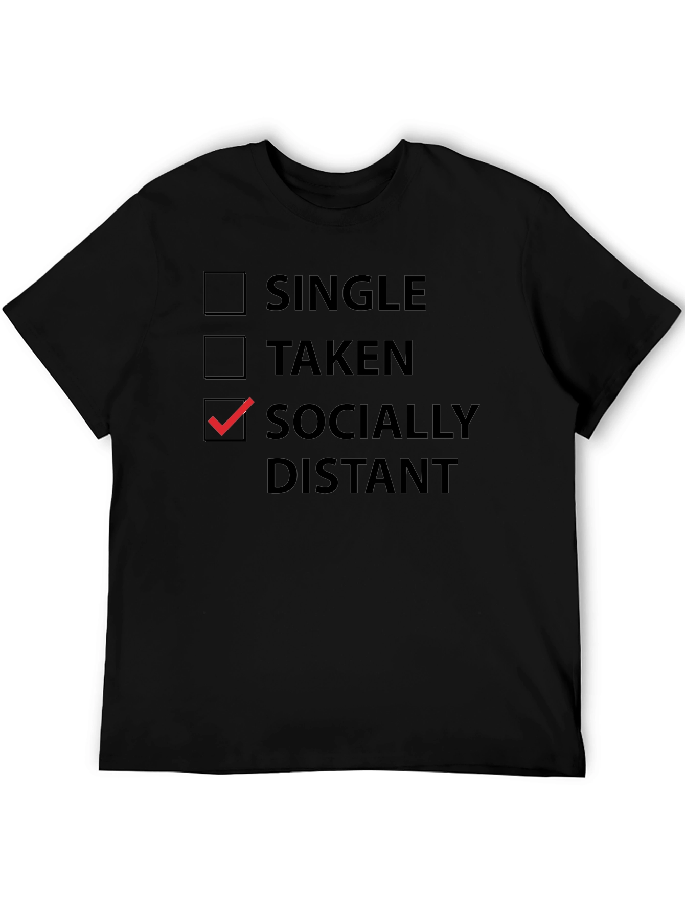 Black Socially Distant T-Shirt - Funny Introvert Tee view 5