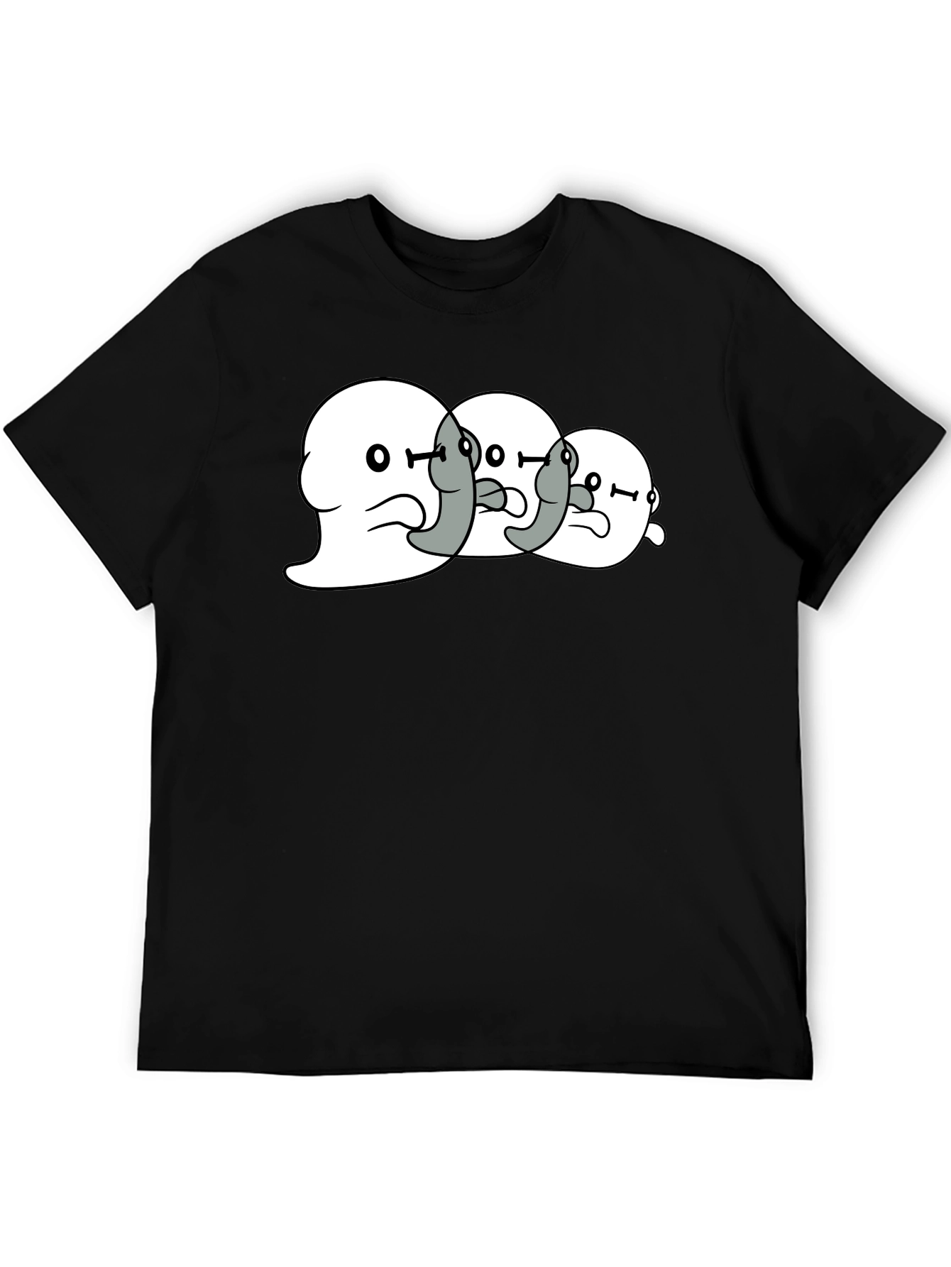 Black Spooky Ghost Squad Graphic T-Shirt - Black view 5