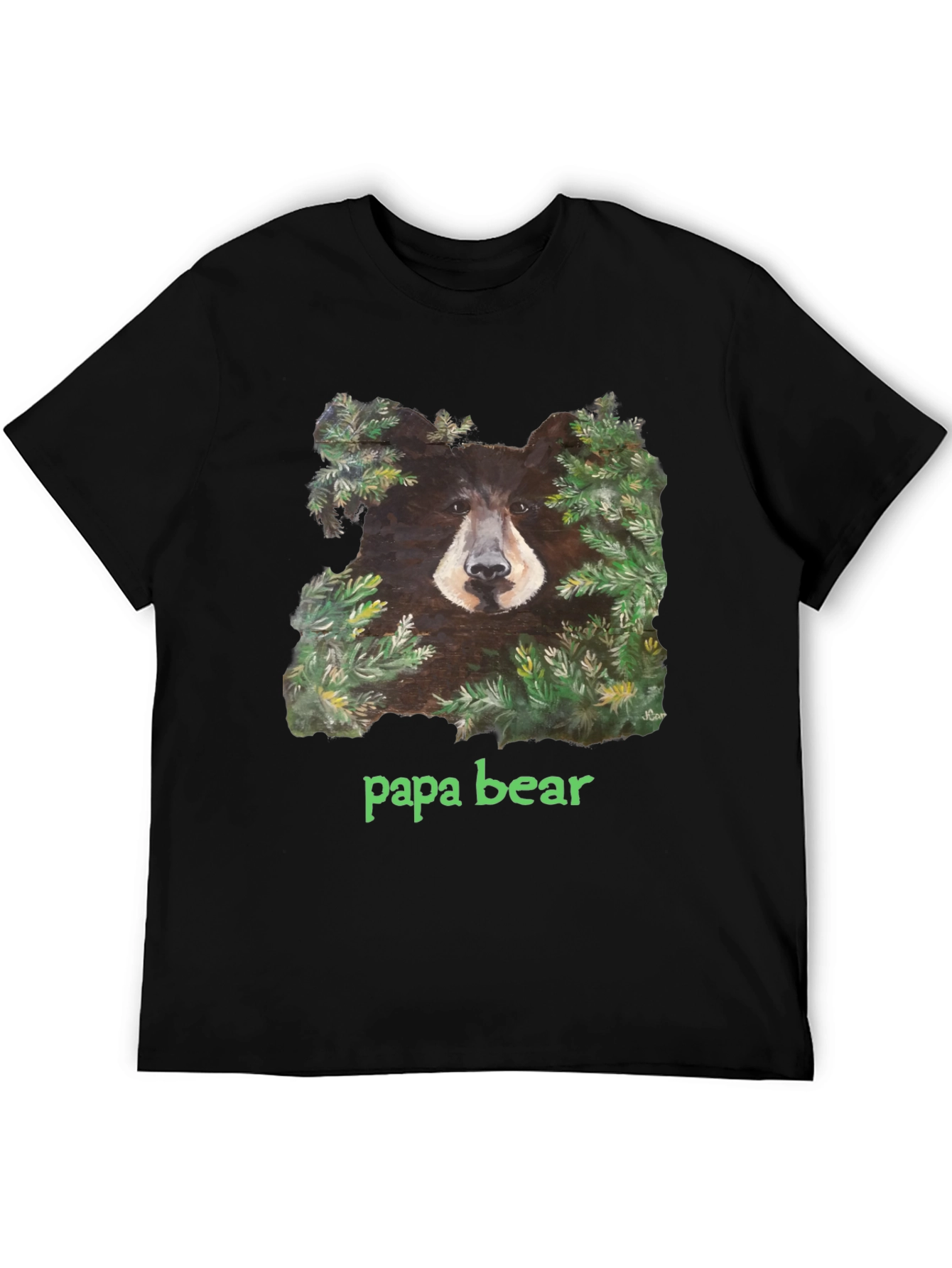 Black Papa Bear Black T-Shirt view 5