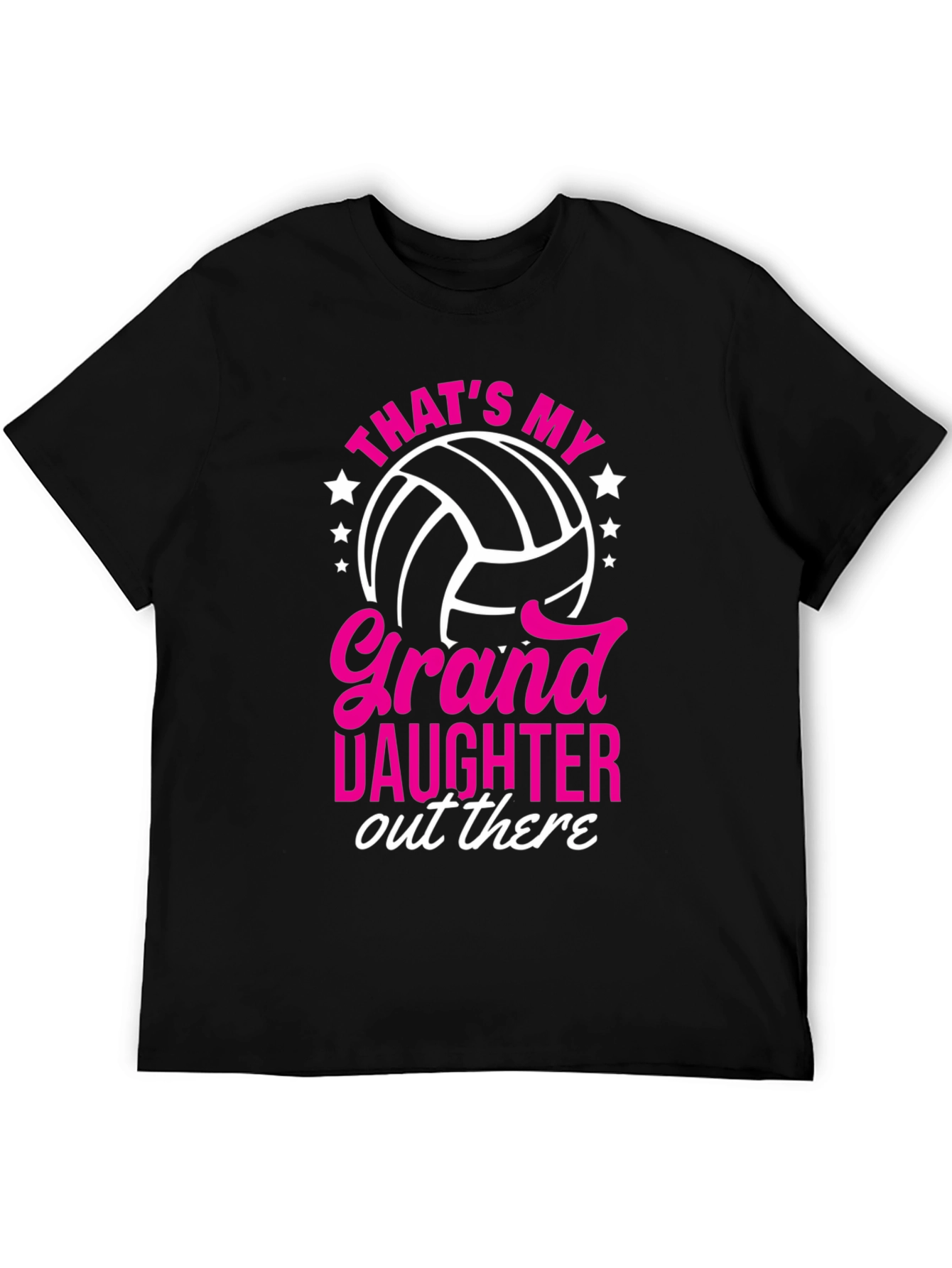 Black Granddaughter Volleyball Fan T-Shirt view 5