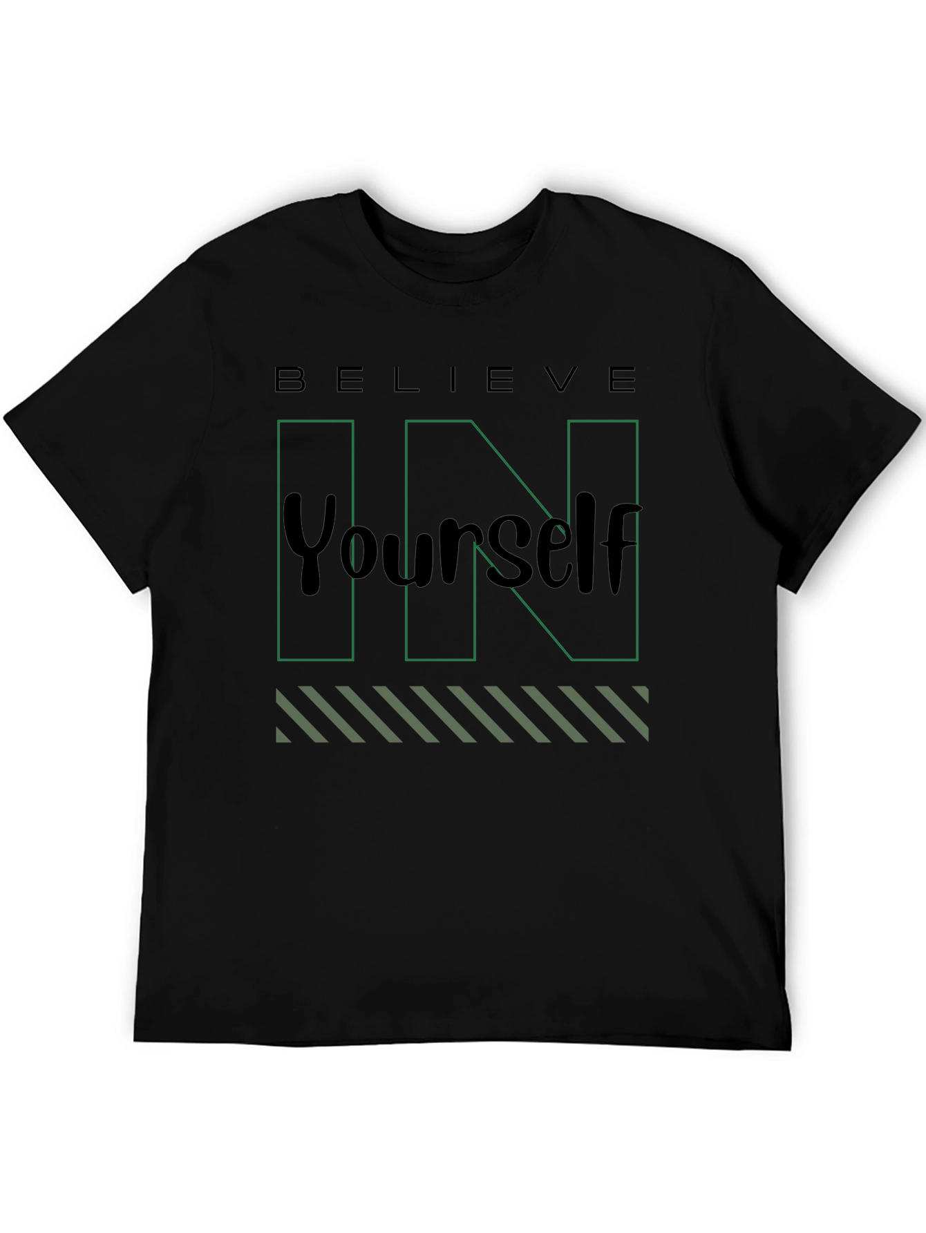 Black Believe In Yourself Black T-Shirt view 5