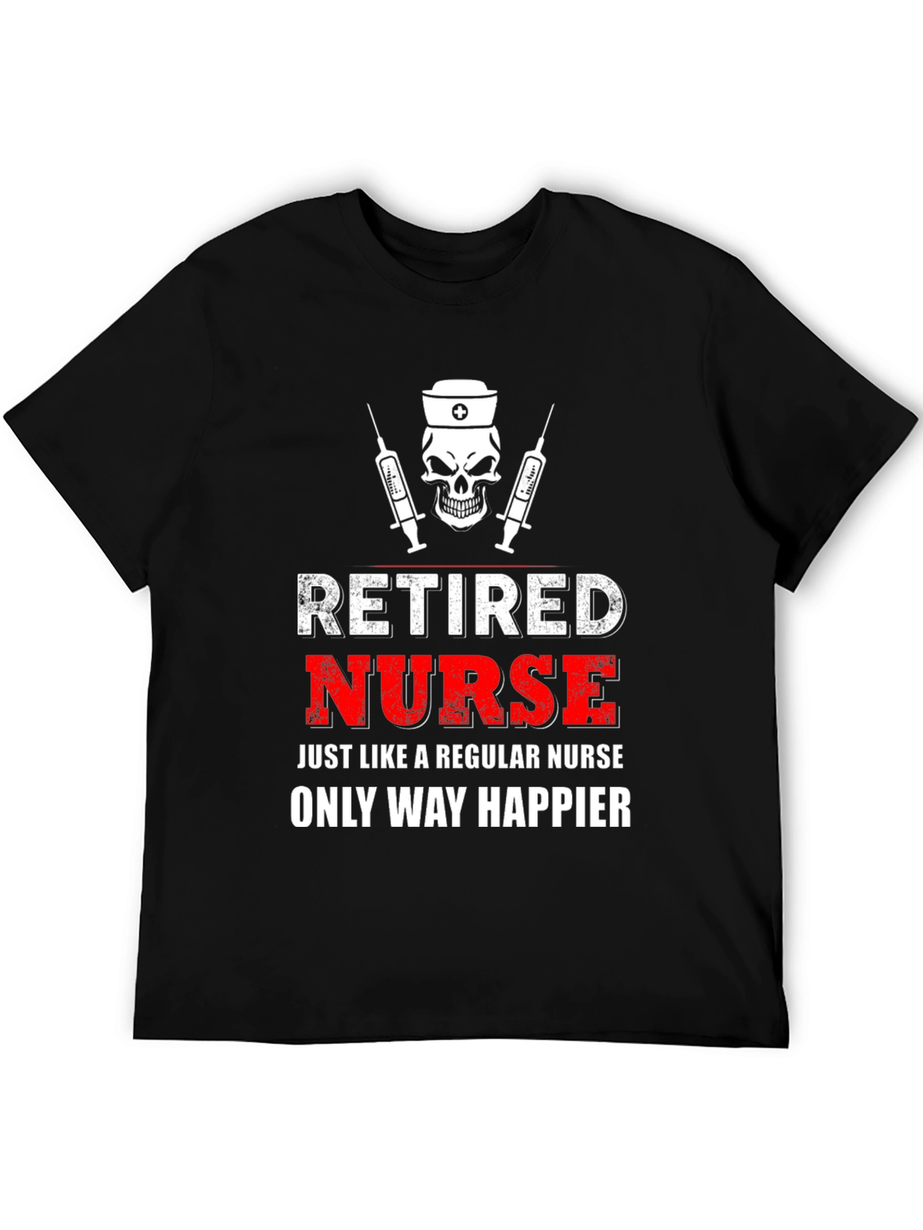 Black Retired Nurse T-Shirt - Funny Nursing Gift view 5