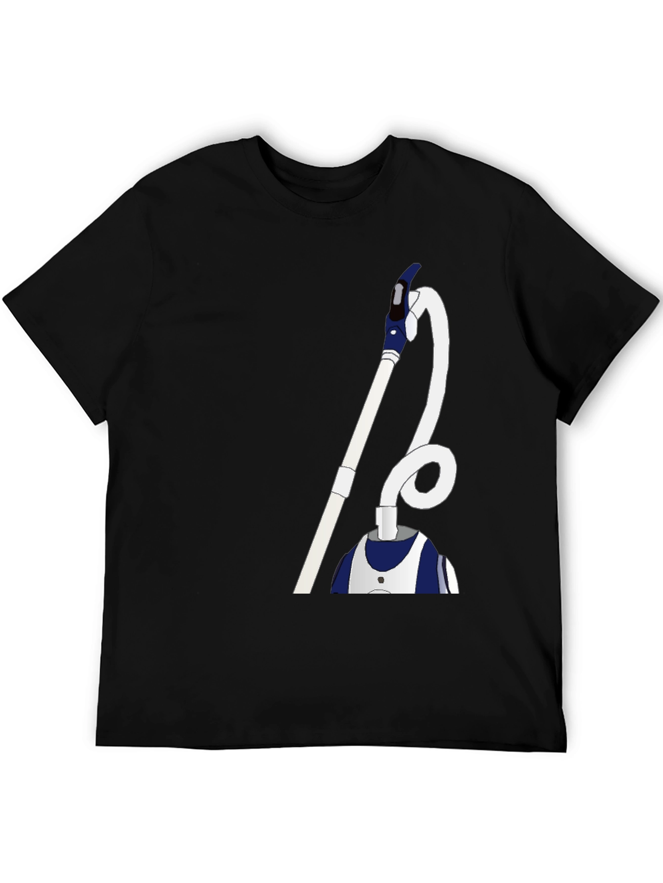 Black Novelty Vacuum Cleaner Graphic T-Shirt view 5