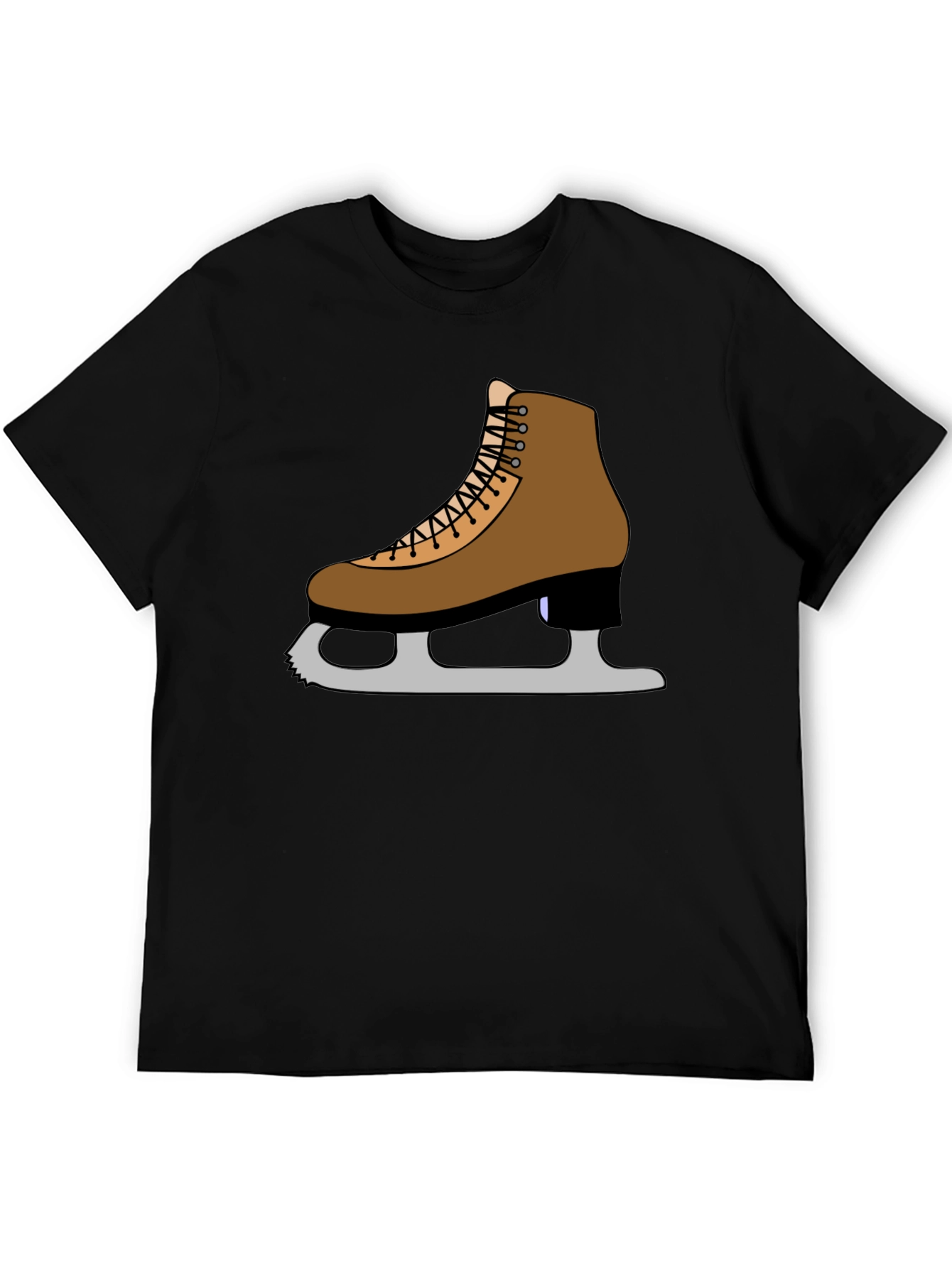 Black Figure Skate T-Shirt: Ice Skating Apparel view 5